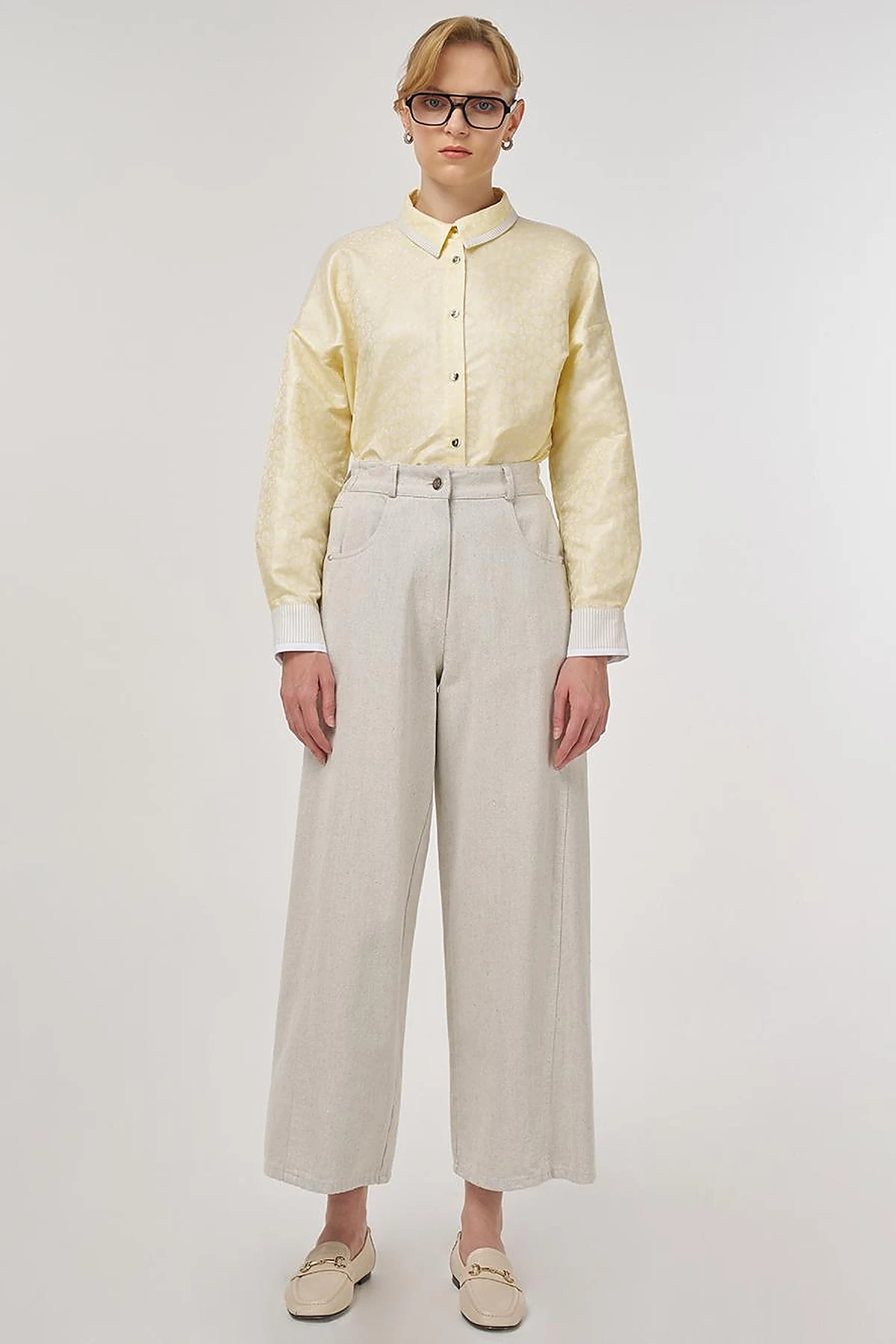 Pocket-Detail Marine Fit Denim Pants Gray 
