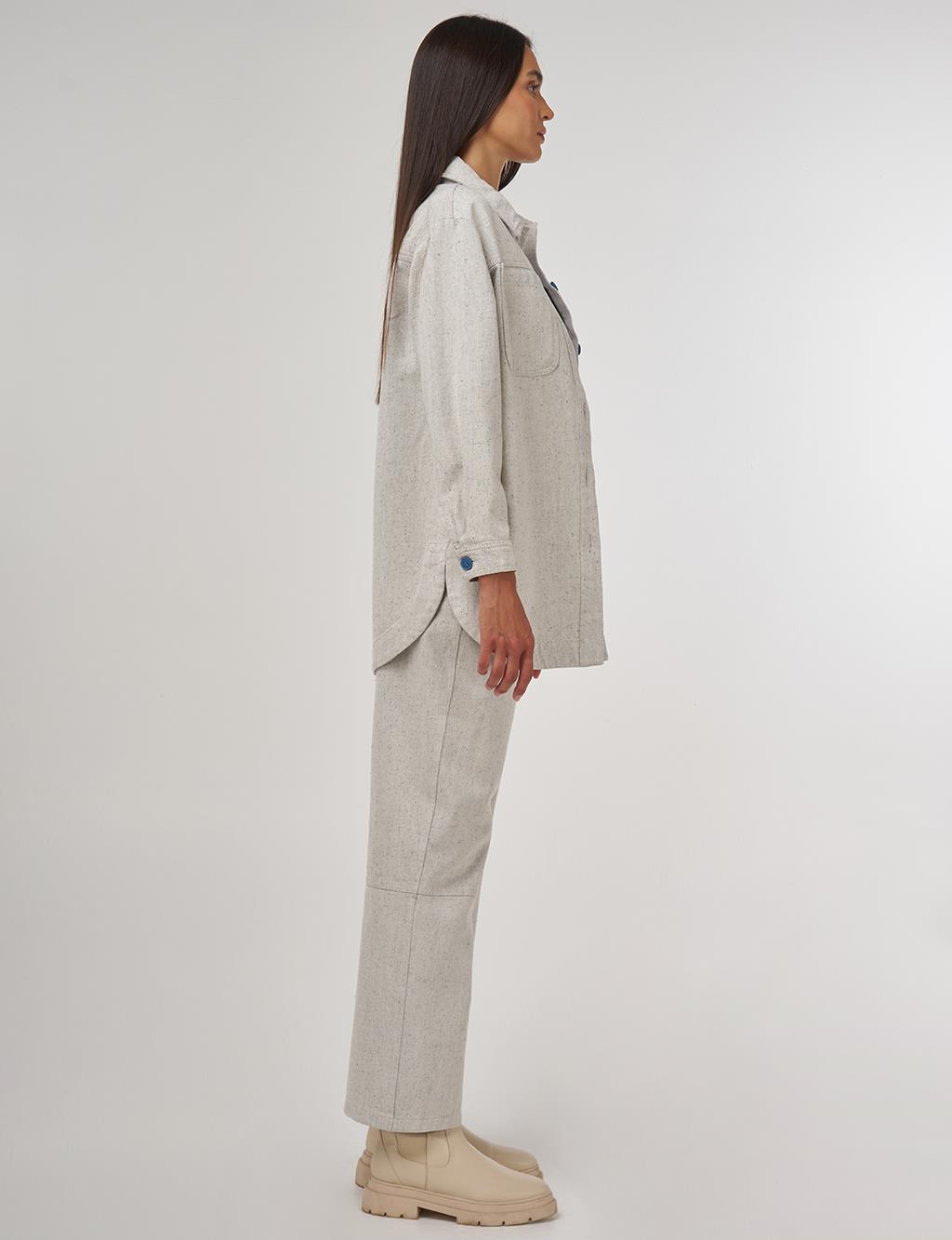Double-Pocket Denim Jacket Gray