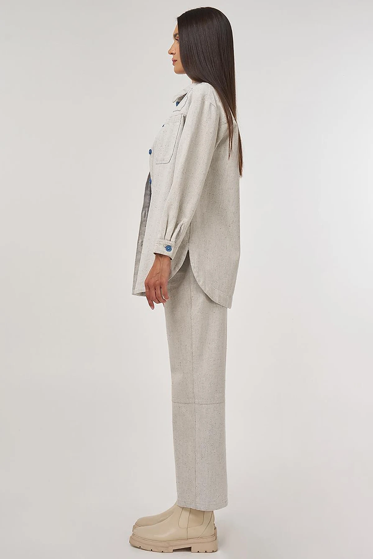 Double-Pocket Denim Jacket Gray