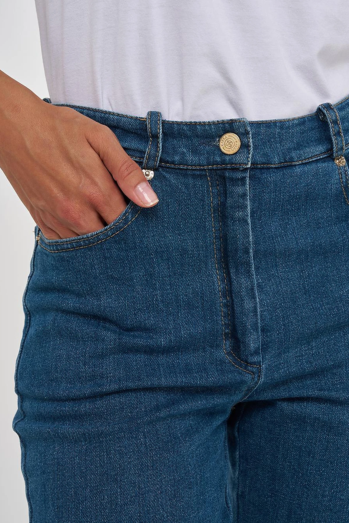 Straight Yüksek Bel Denim Pantolon Lacivert 