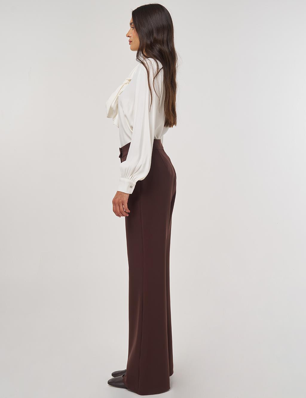 Flared-Leg Pants Dark Brown