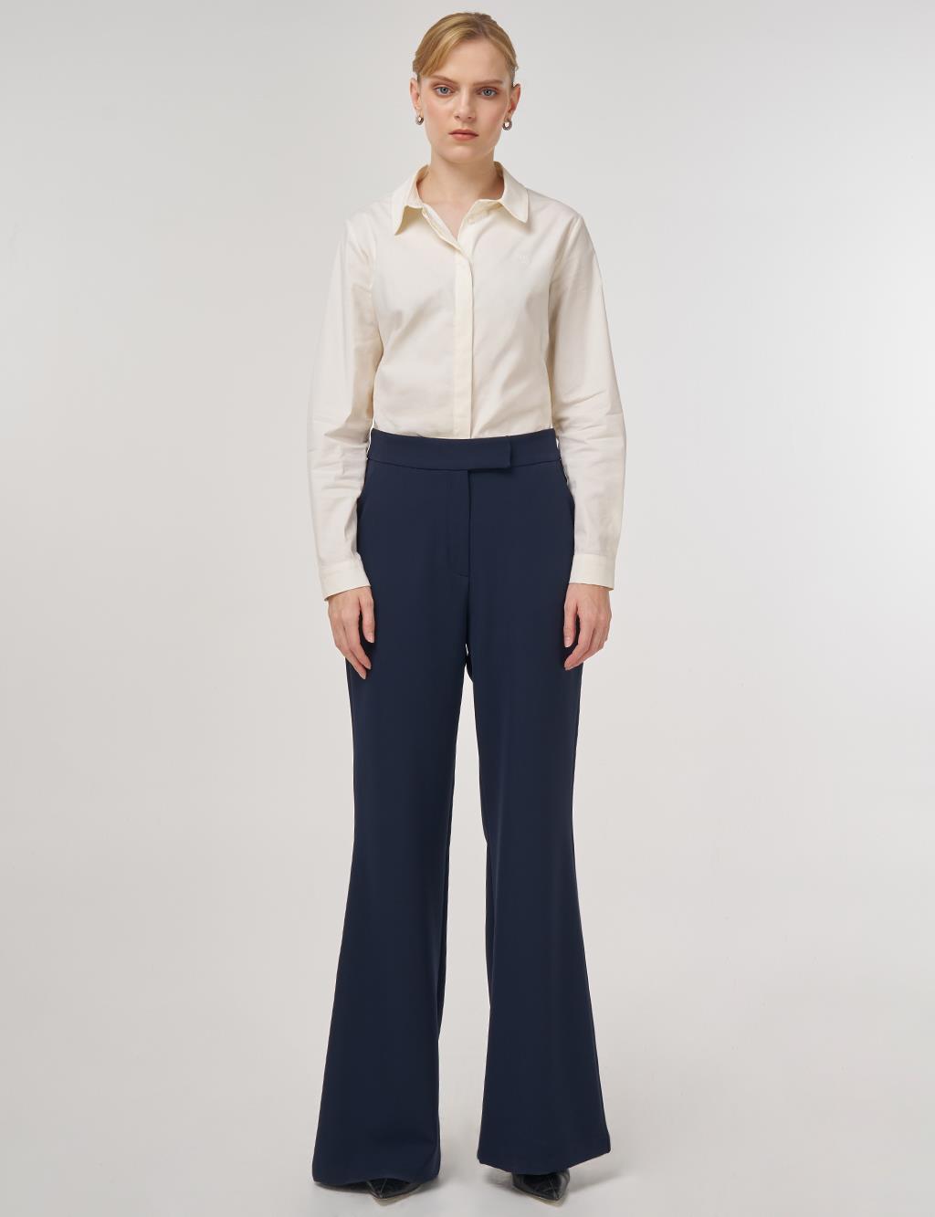 Flared-Leg Pants Dark Navy