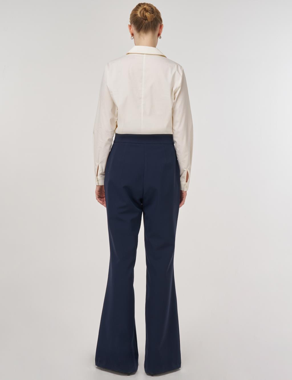 Flared-Leg Pants Dark Navy
