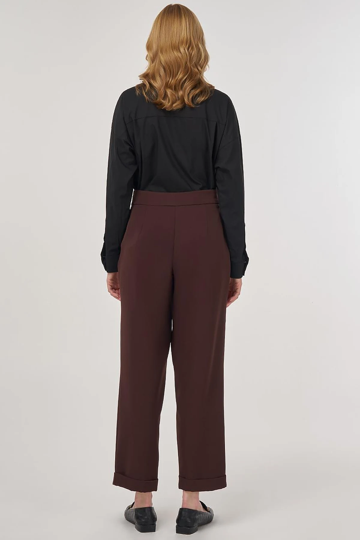 Cuffed Hem Pants Brown