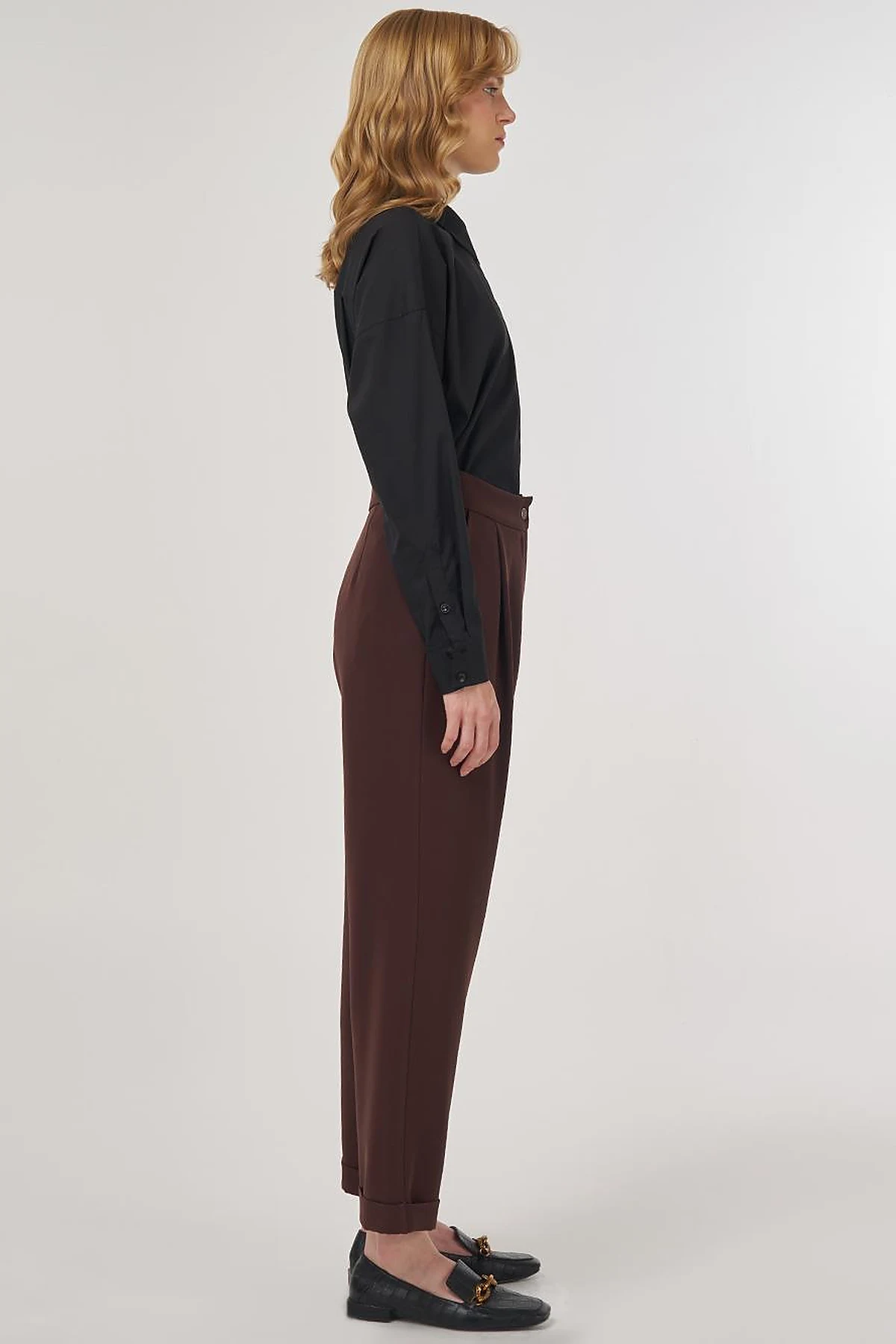 Cuffed Hem Pants Brown