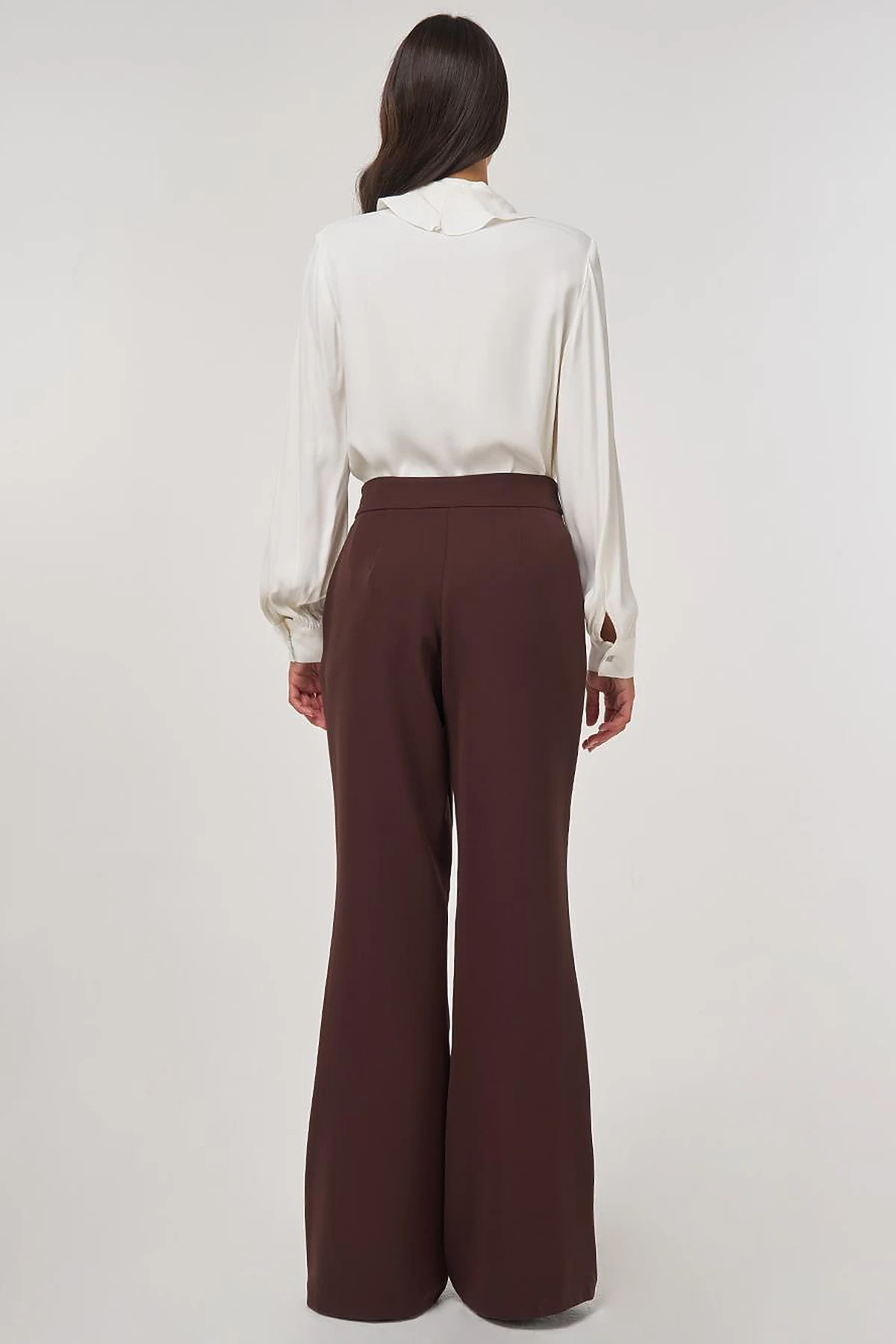 Flared-Leg Pants Dark Brown