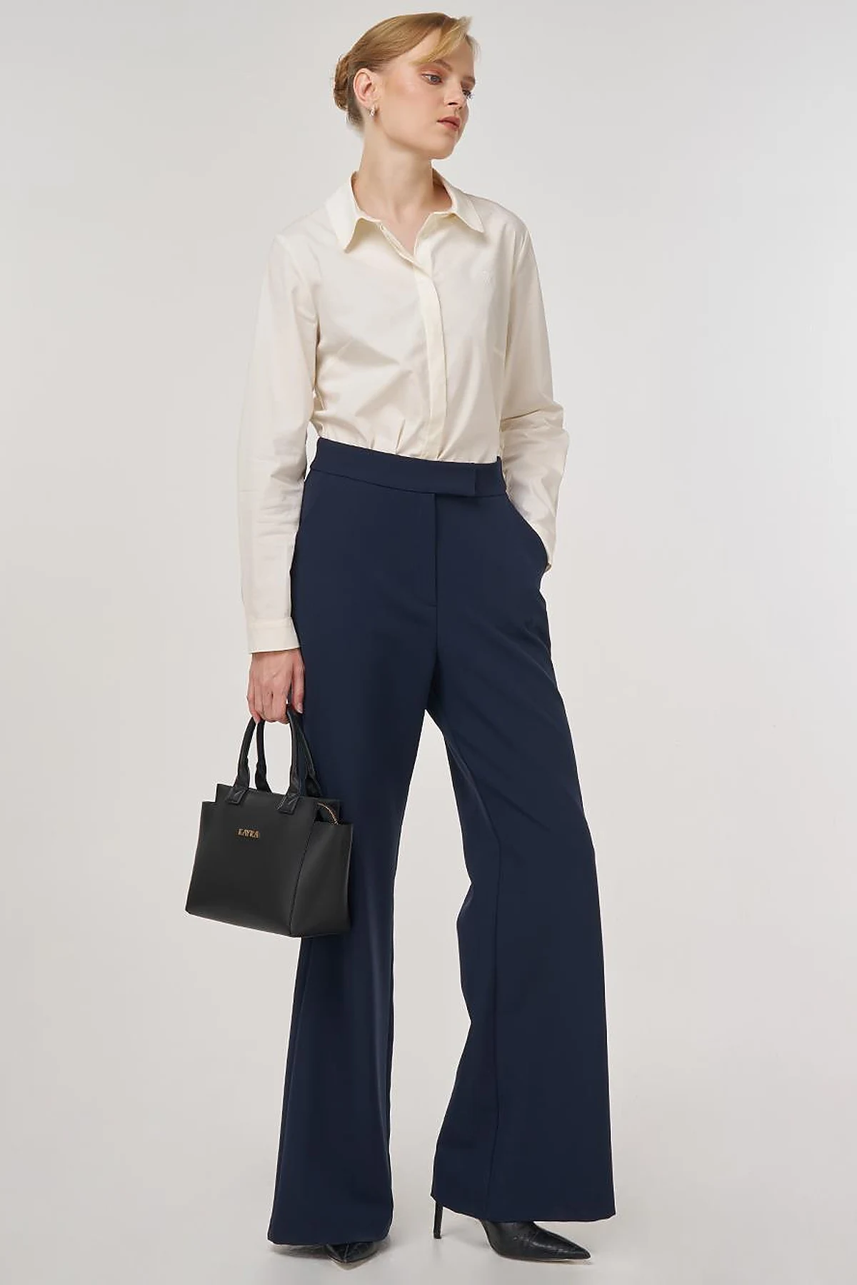 Flared-Leg Pants Dark Navy