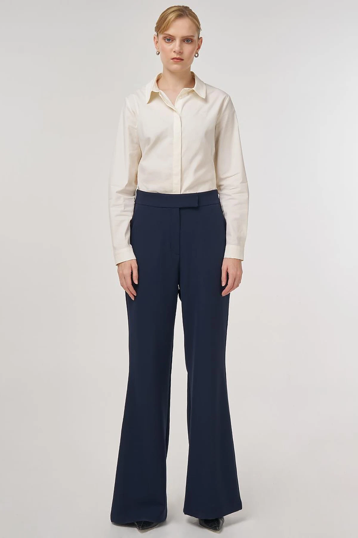 Flared-Leg Pants Dark Navy