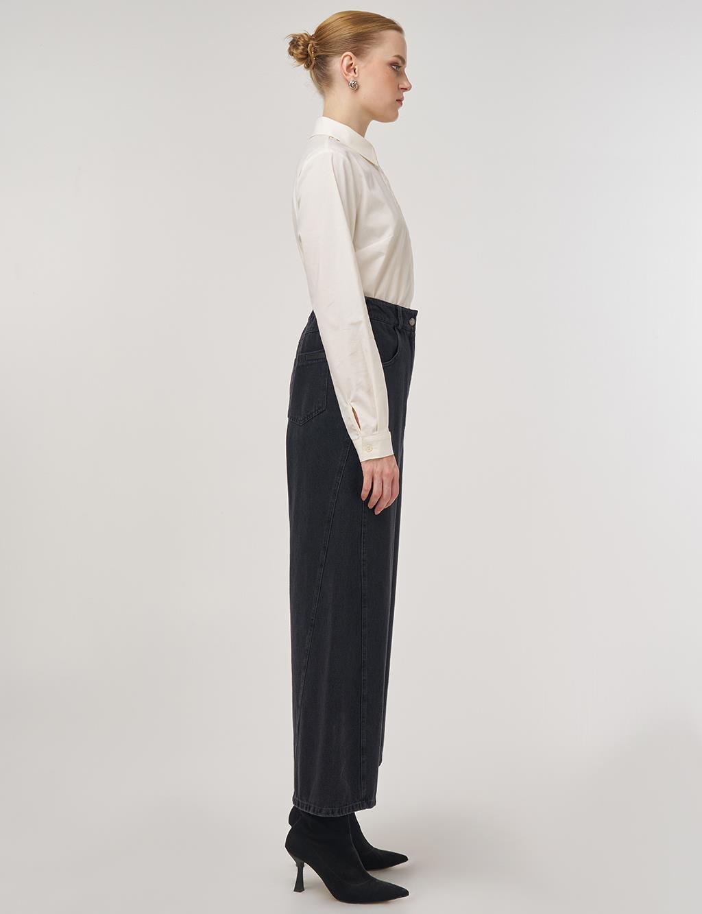 Pocket-Detail Marine Fit Denim Pants Smoke Gray