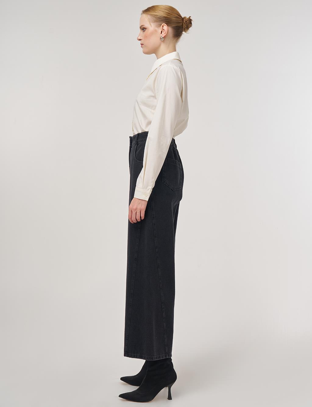 Pocket-Detail Marine Fit Denim Pants Smoke Gray
