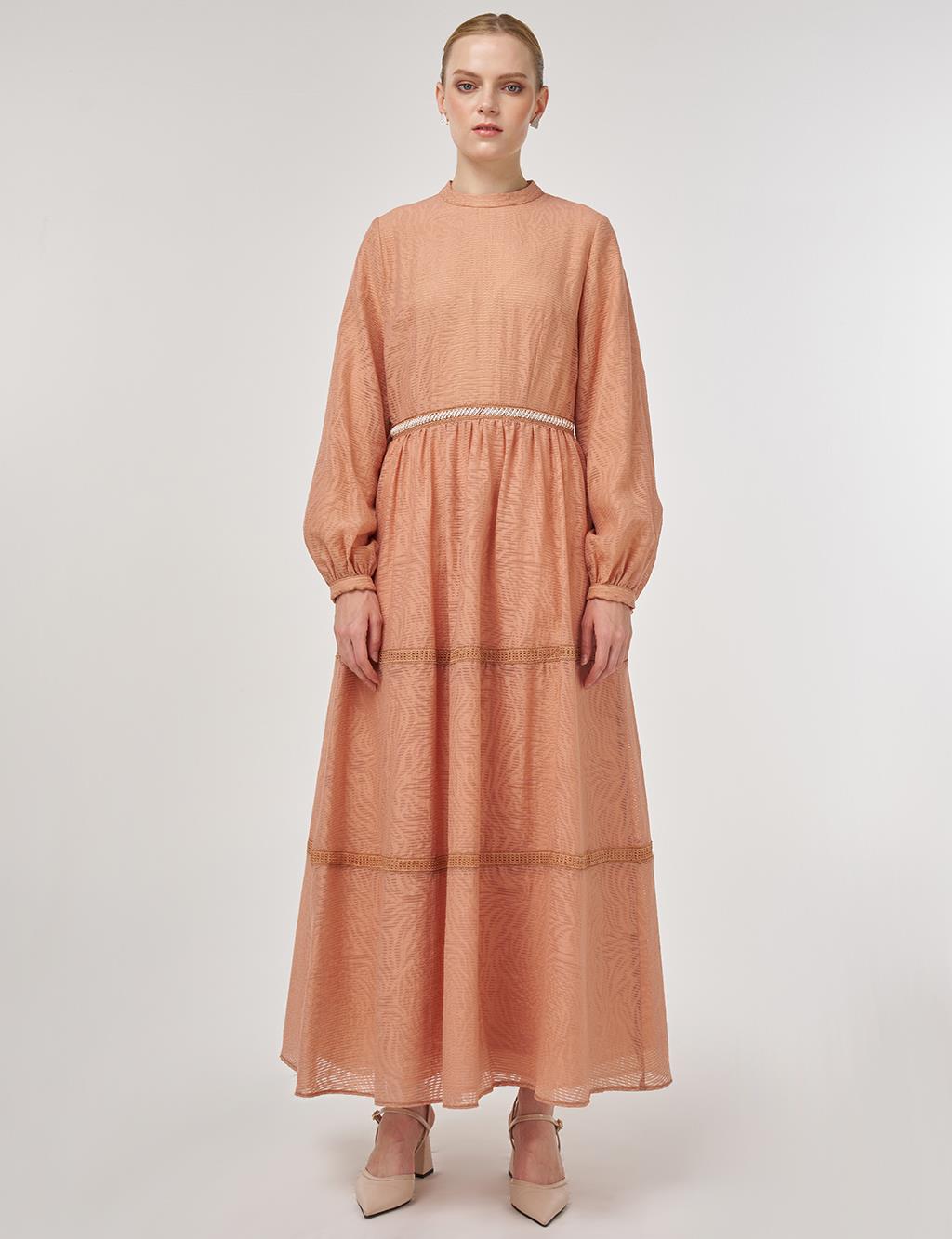 Pearl-Detail Viscose Dress - Purple 