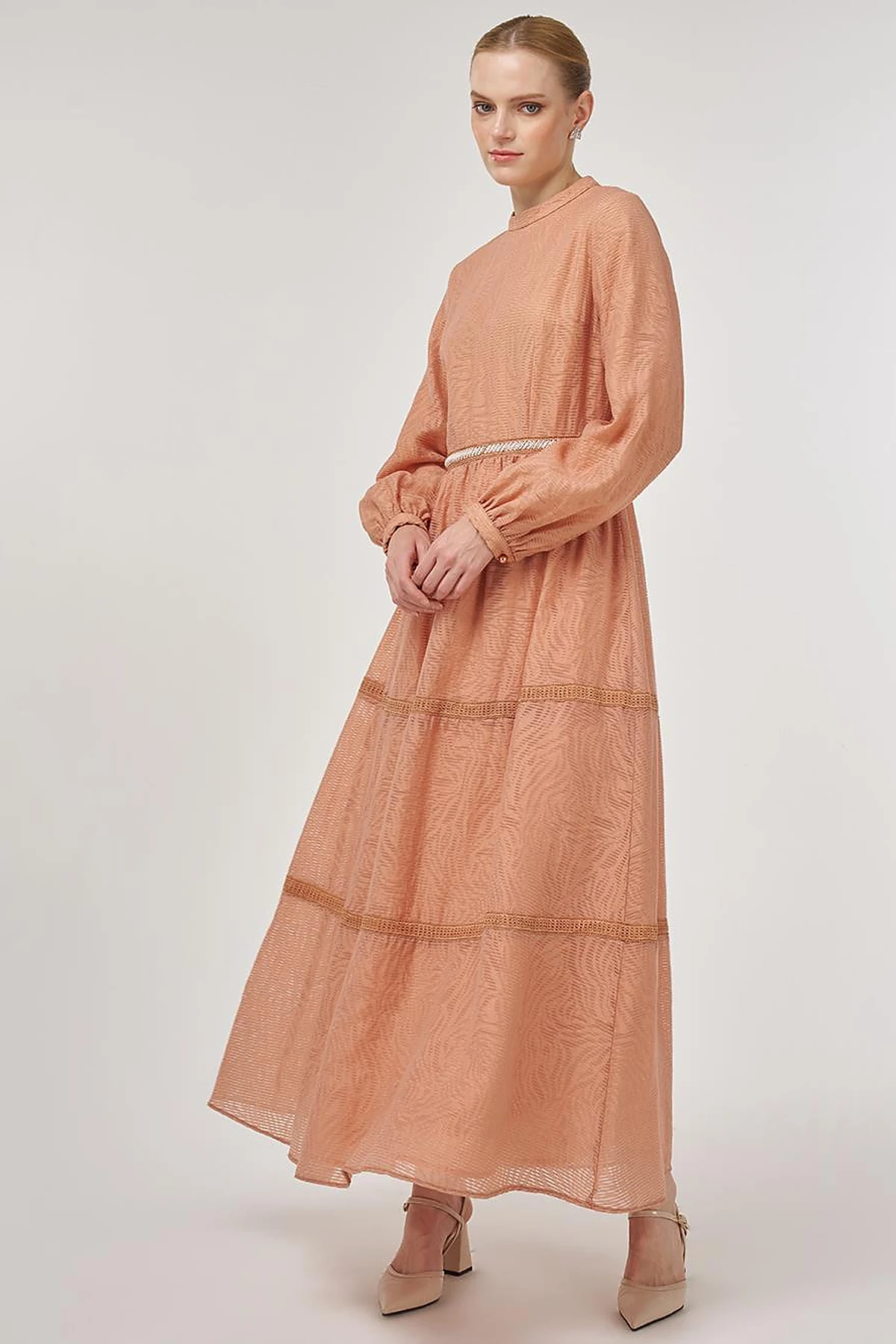 Pearl-Detail Viscose Dress