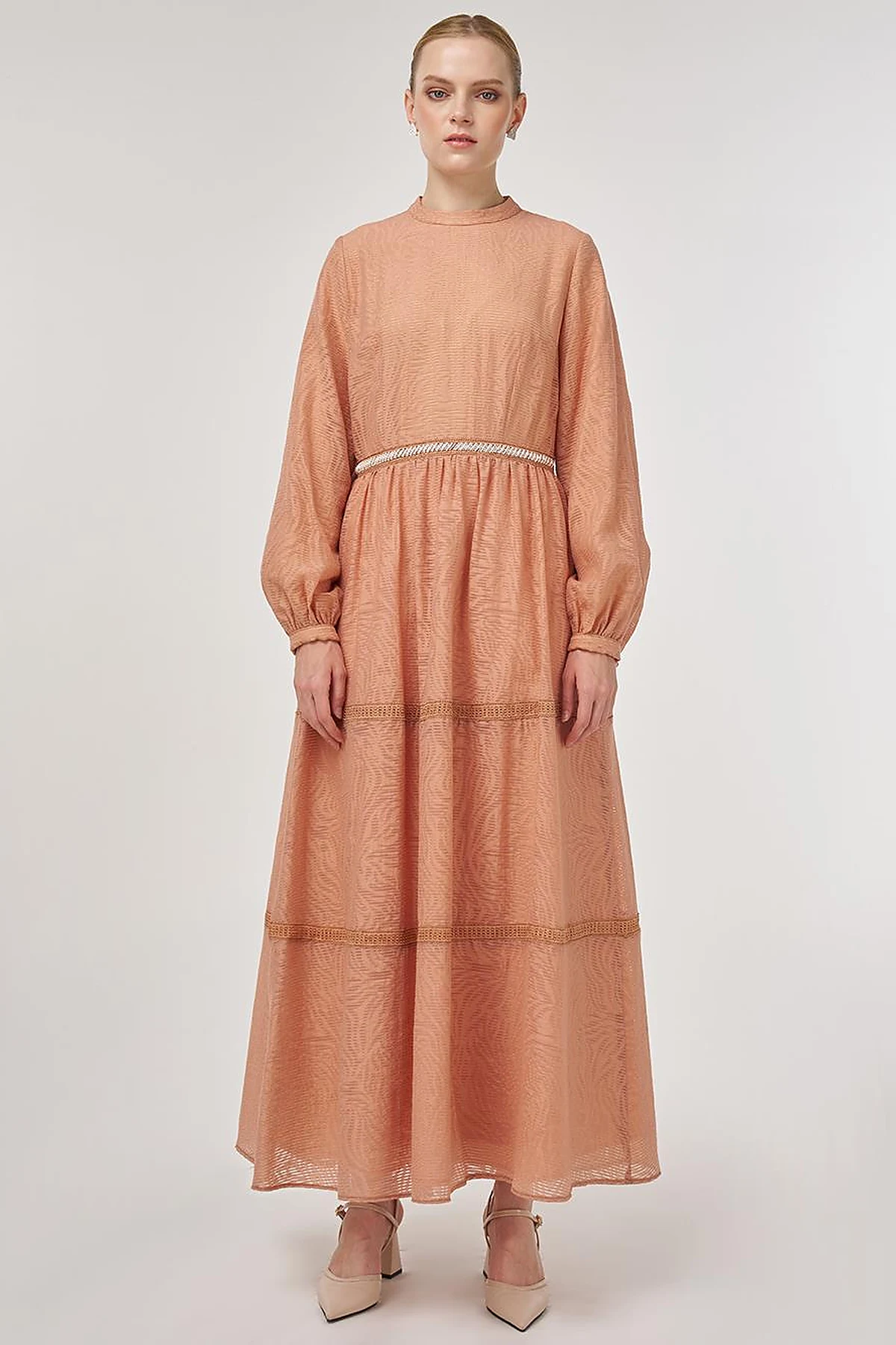 Pearl-Detail Viscose Dress