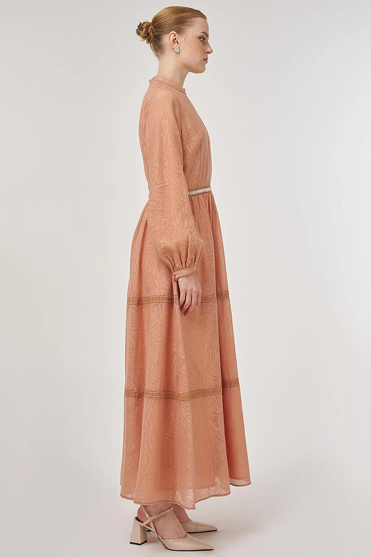 Pearl-Detail Viscose Dress