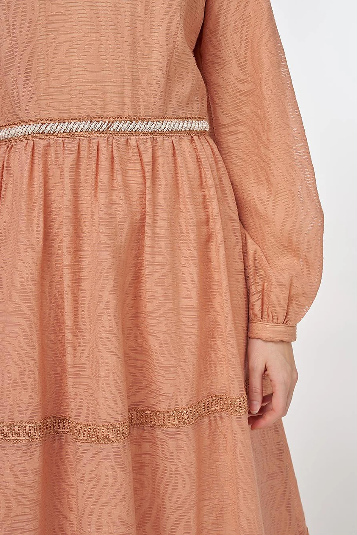 Pearl-Detail Viscose Dress