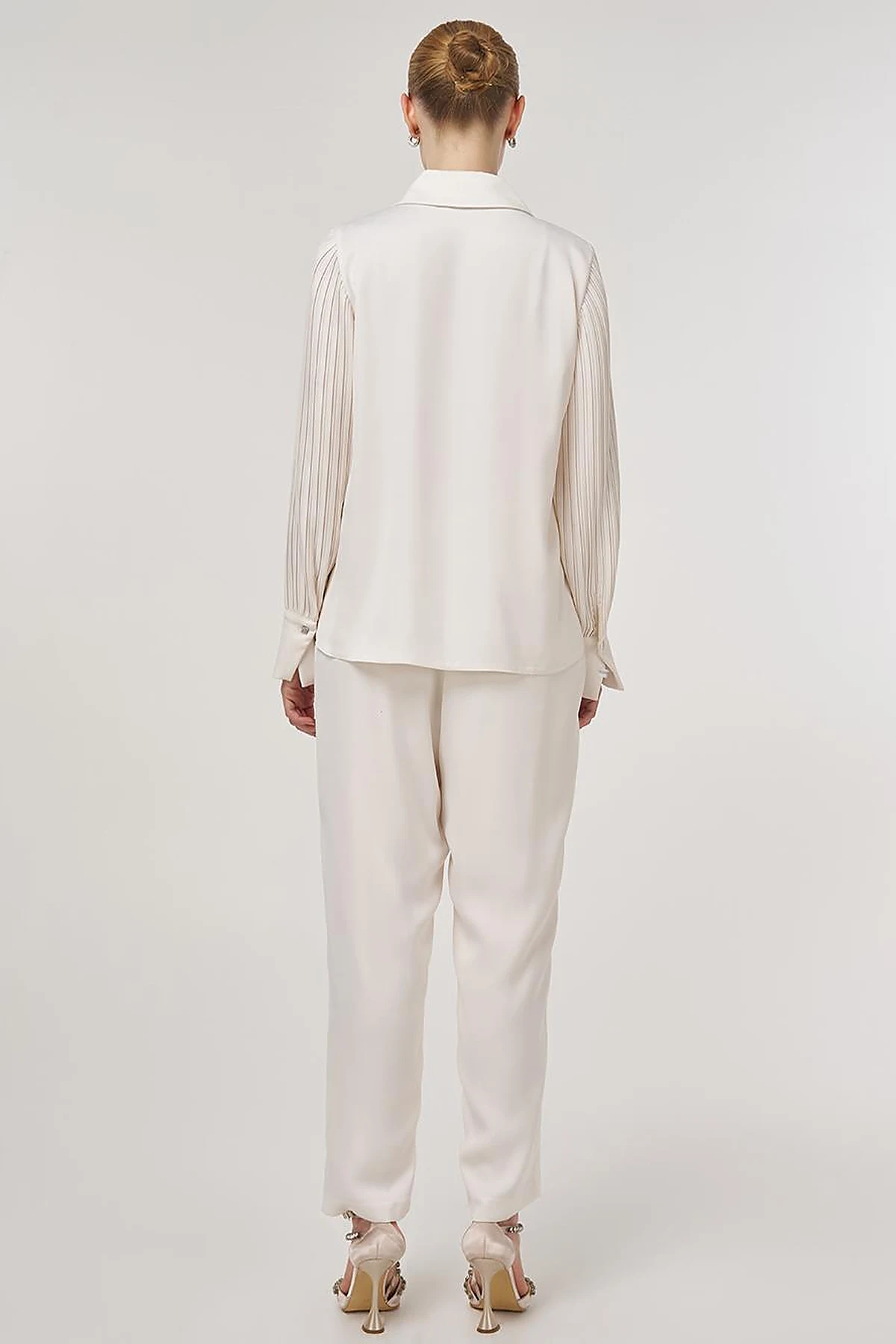 Pleated Elegant Tunic Ecru 