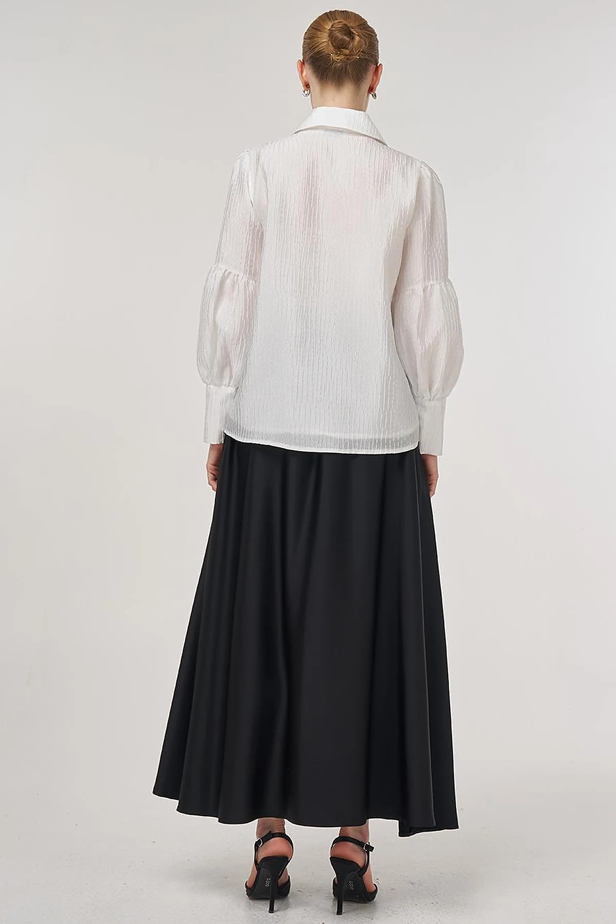 Shiny Button Elegant Blouse Optic White 