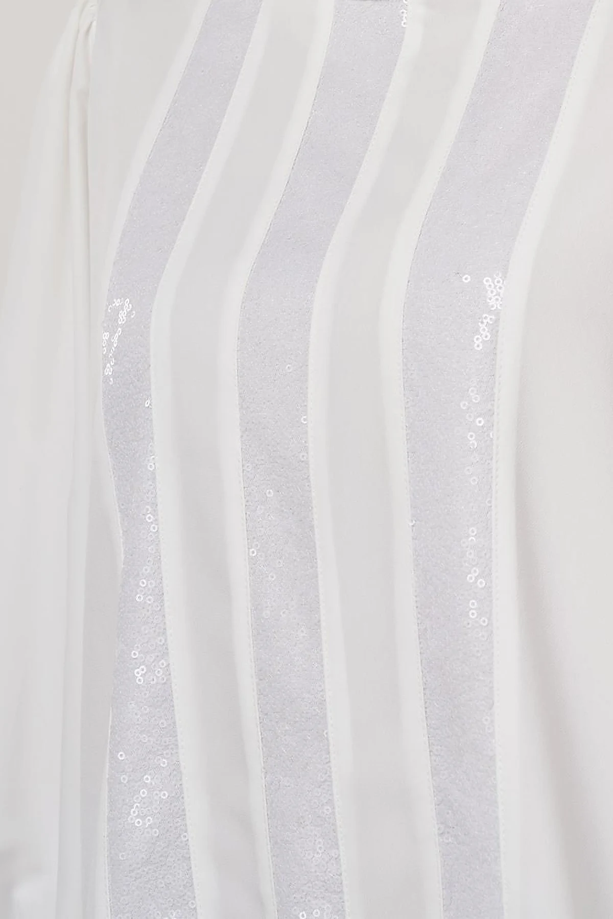 Sequin-Embroidered Elegant Blouse Ecru