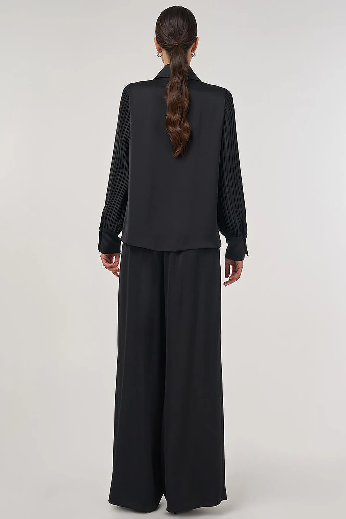 Pleated Elegant Tunic Black