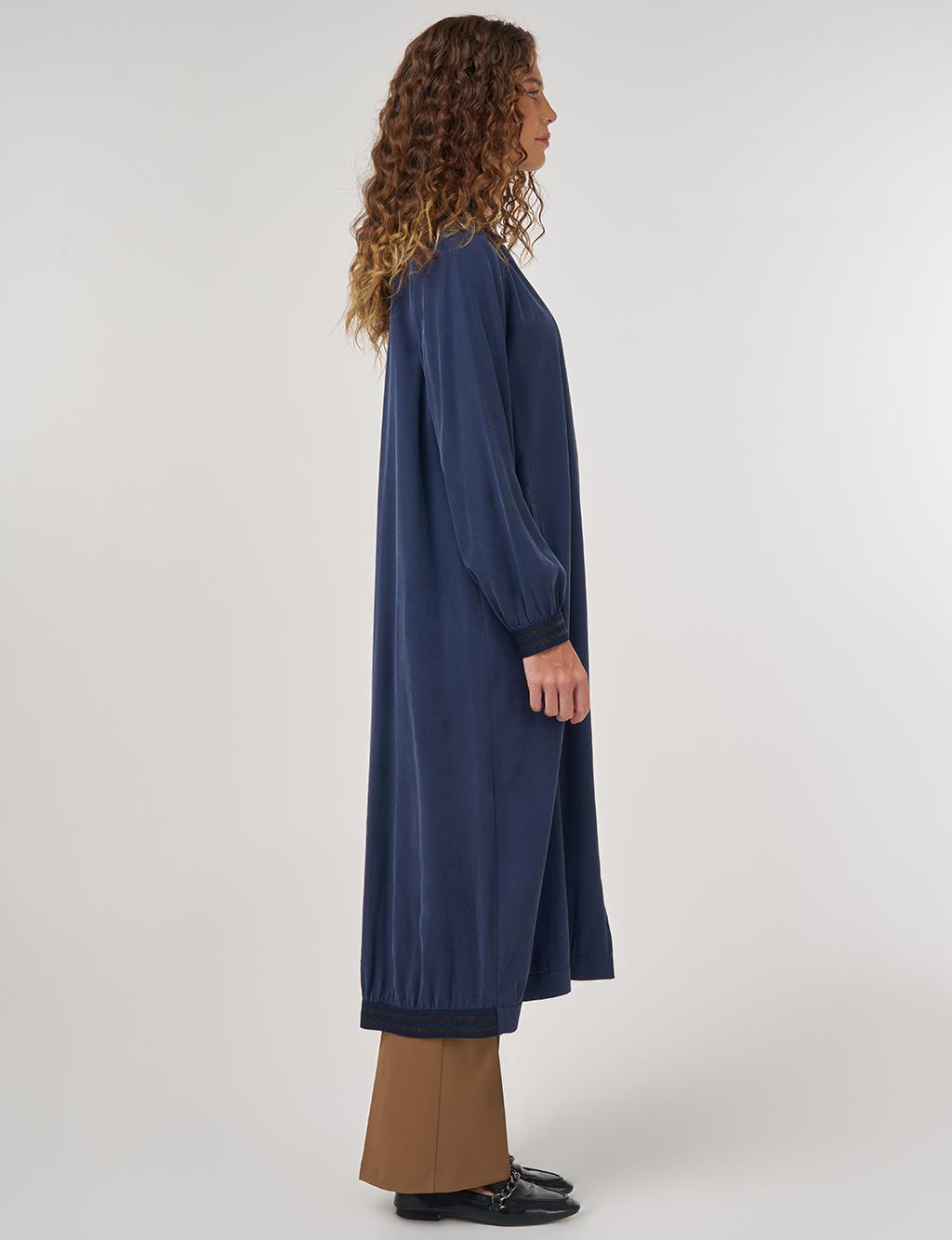 Long Zippered Throw-On in Navy