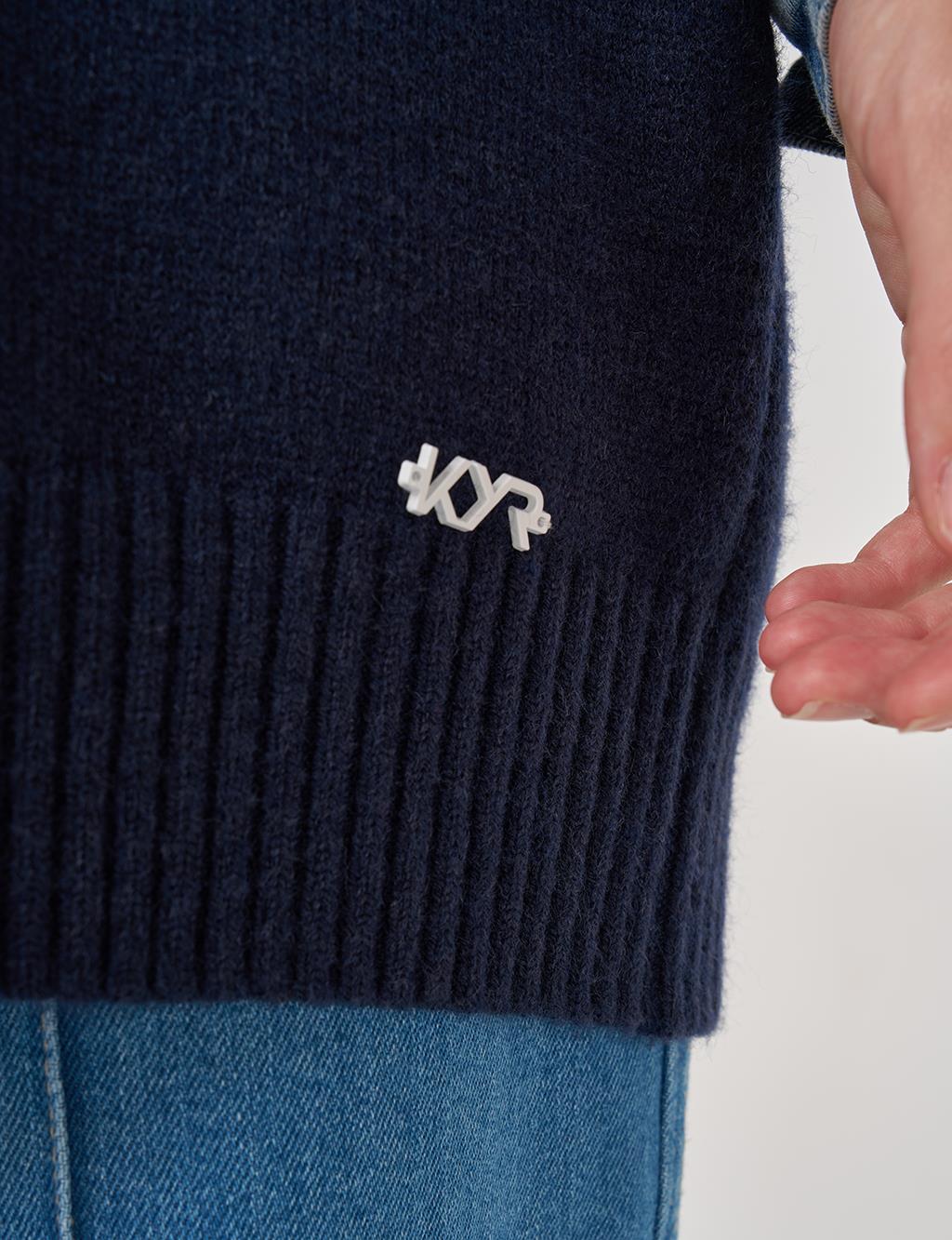 Denim Garnili Triko Tunik Lacivert