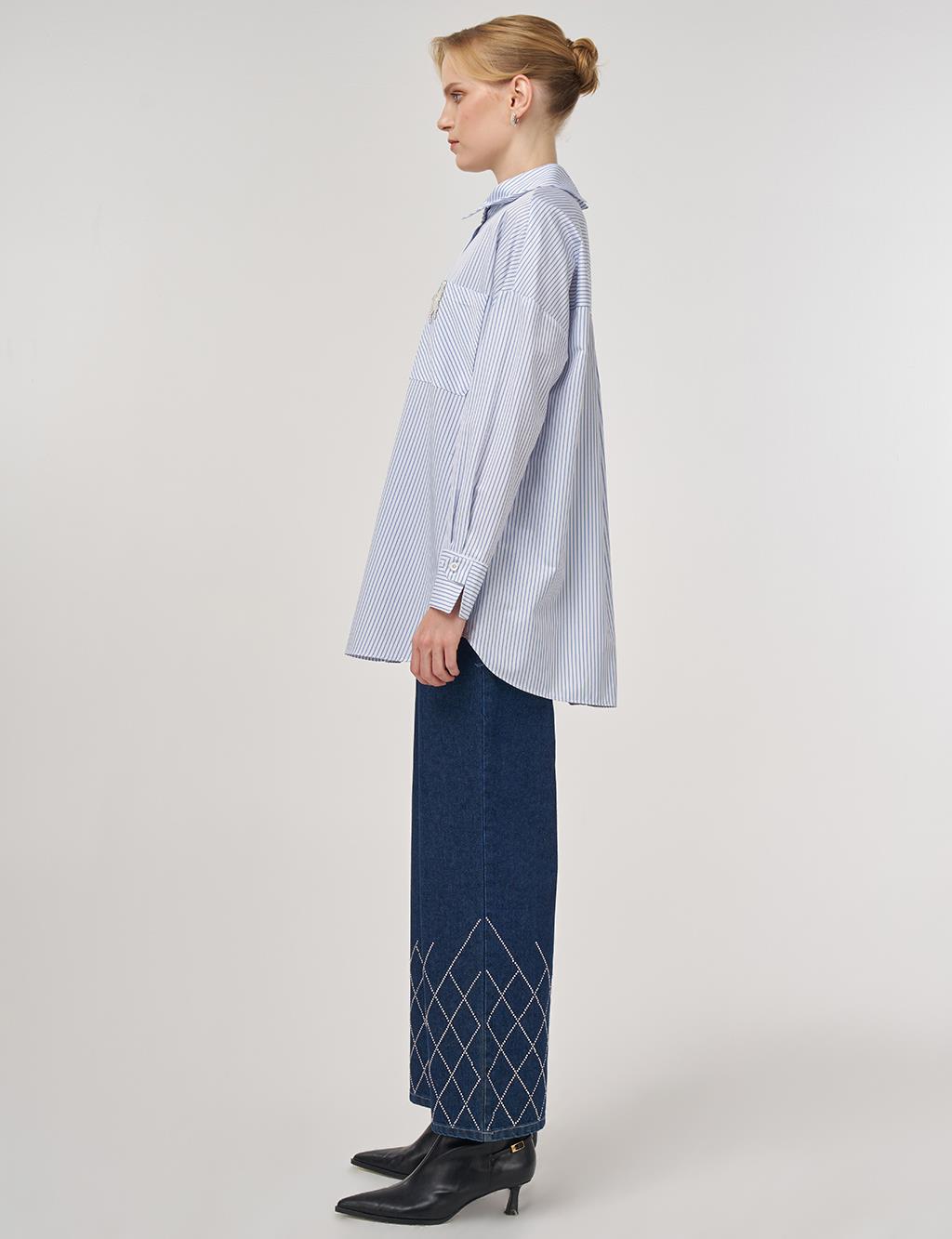 Pearl-Embellished Cotton Blouse Optical White