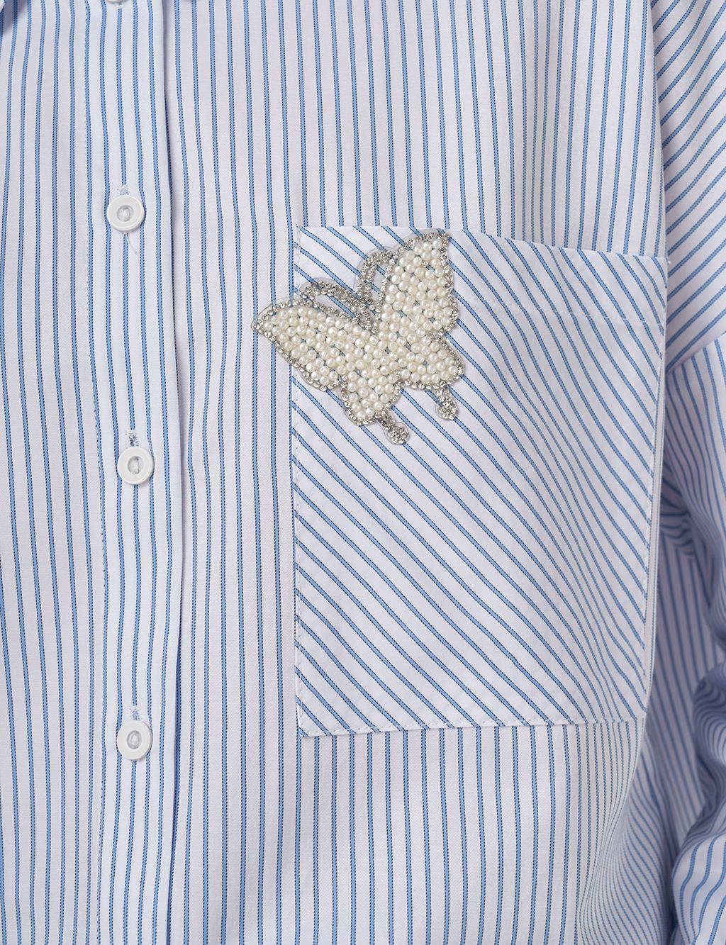 Pearl-Embellished Cotton Blouse Optical White