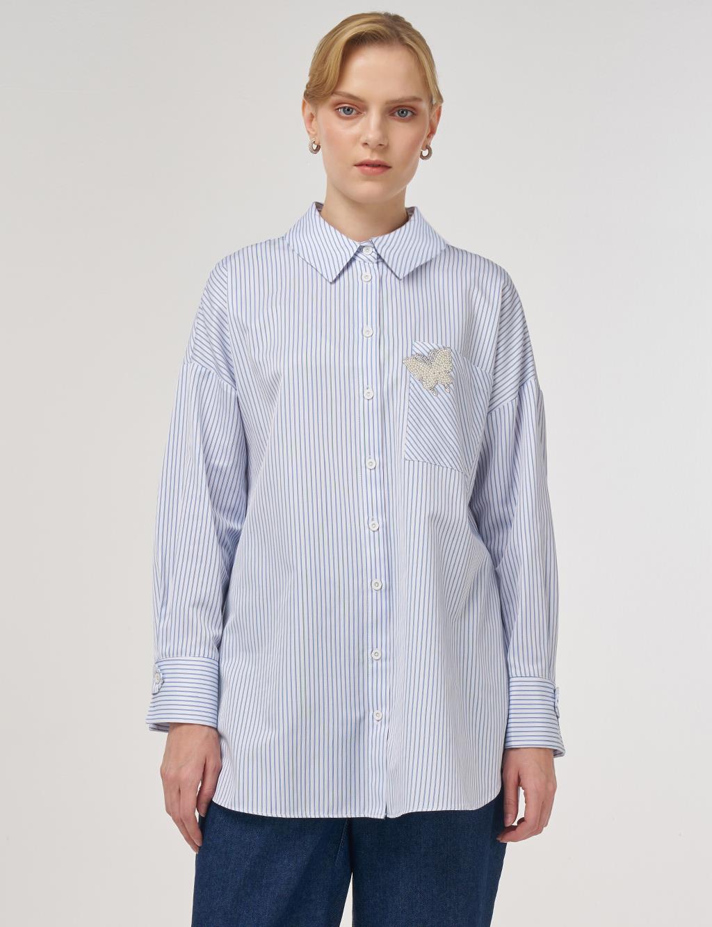 Pearl-Embellished Cotton Blouse Optical White