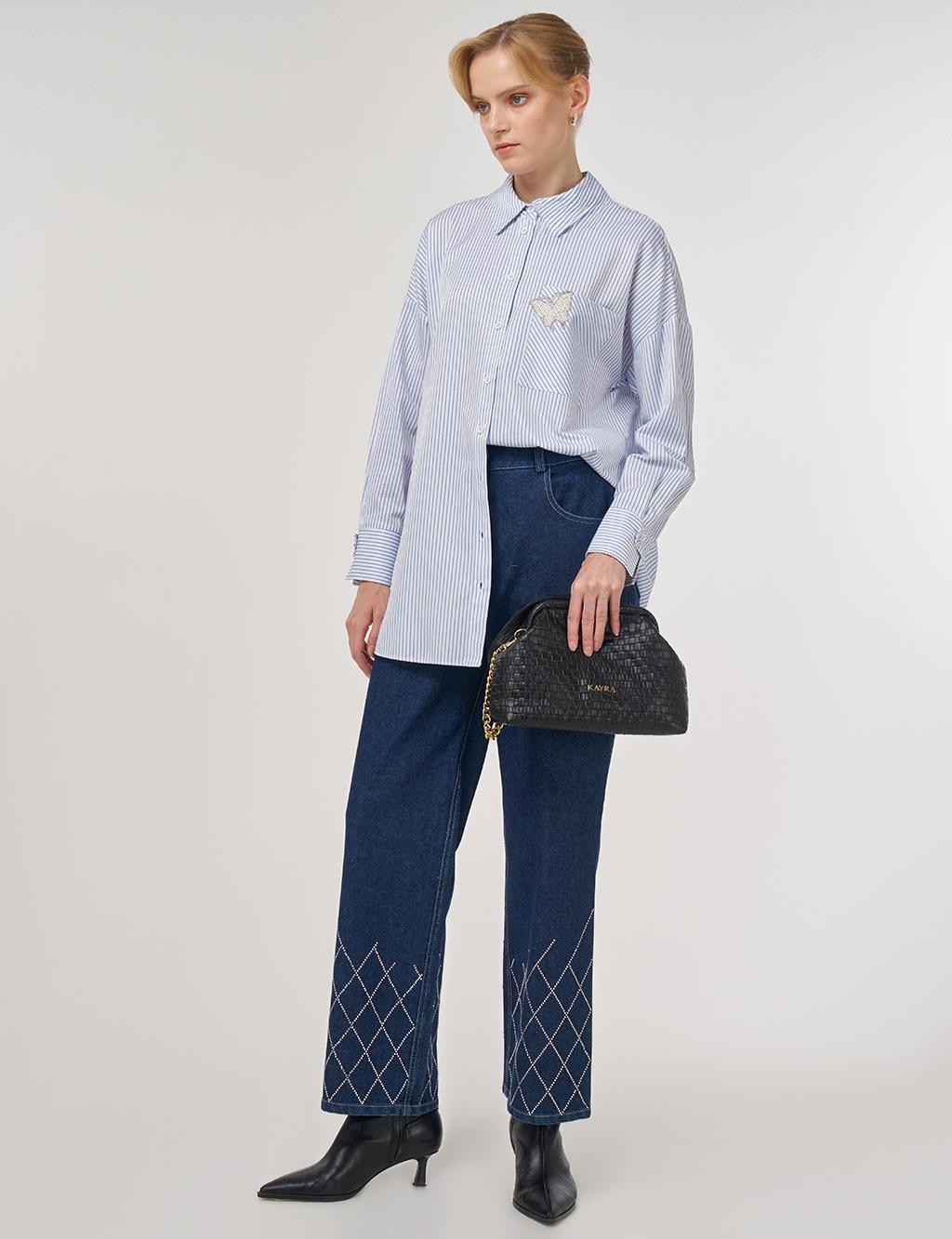 Pearl-Embellished Cotton Blouse Optical White