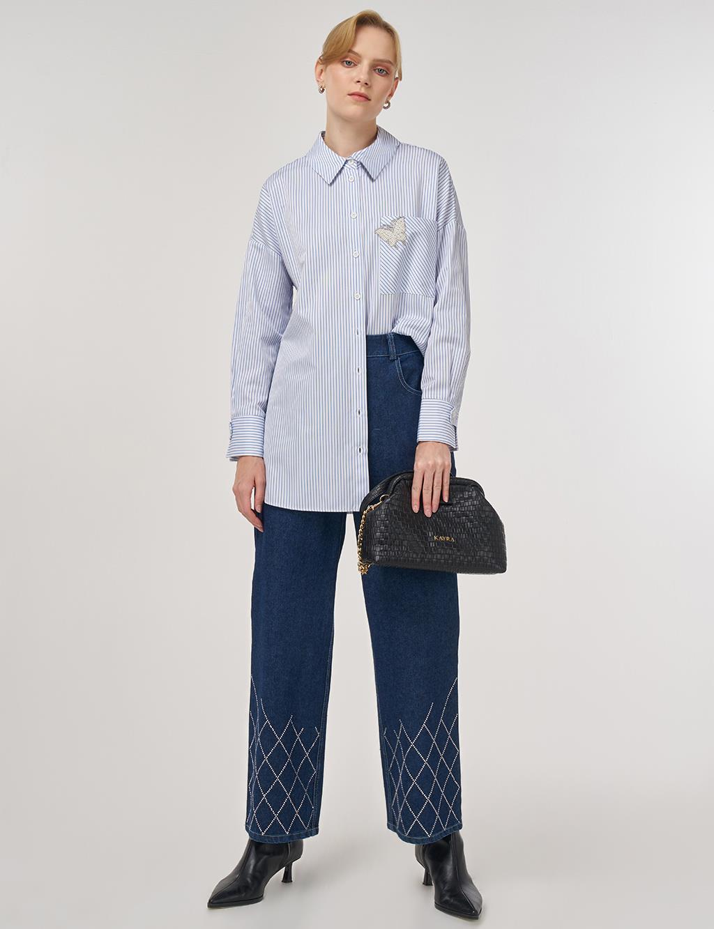 Pearl-Embellished Cotton Blouse Optical White