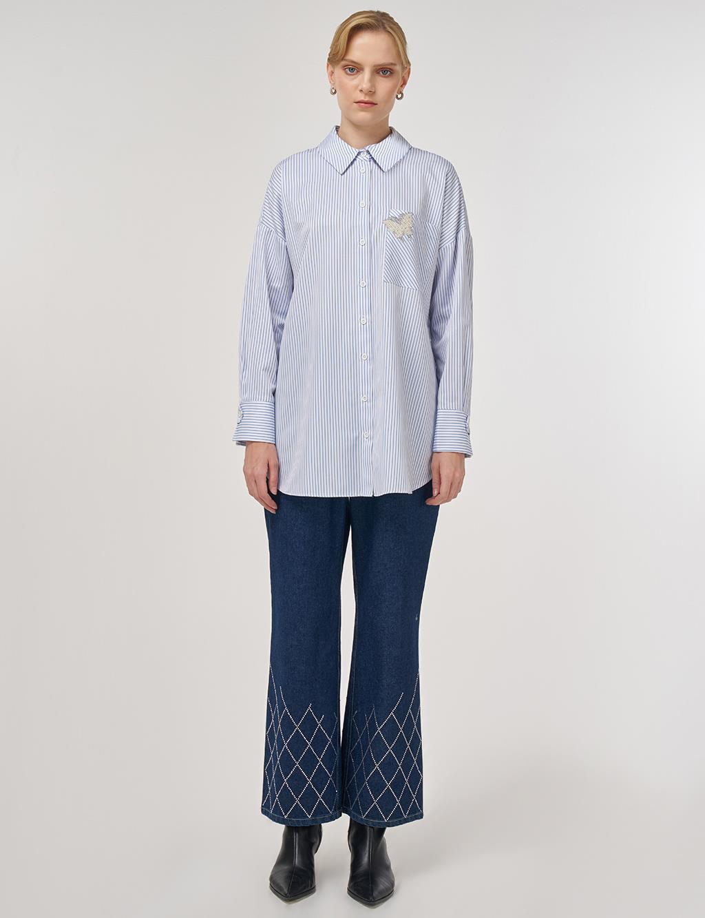 Pearl-Embellished Cotton Blouse Optical White