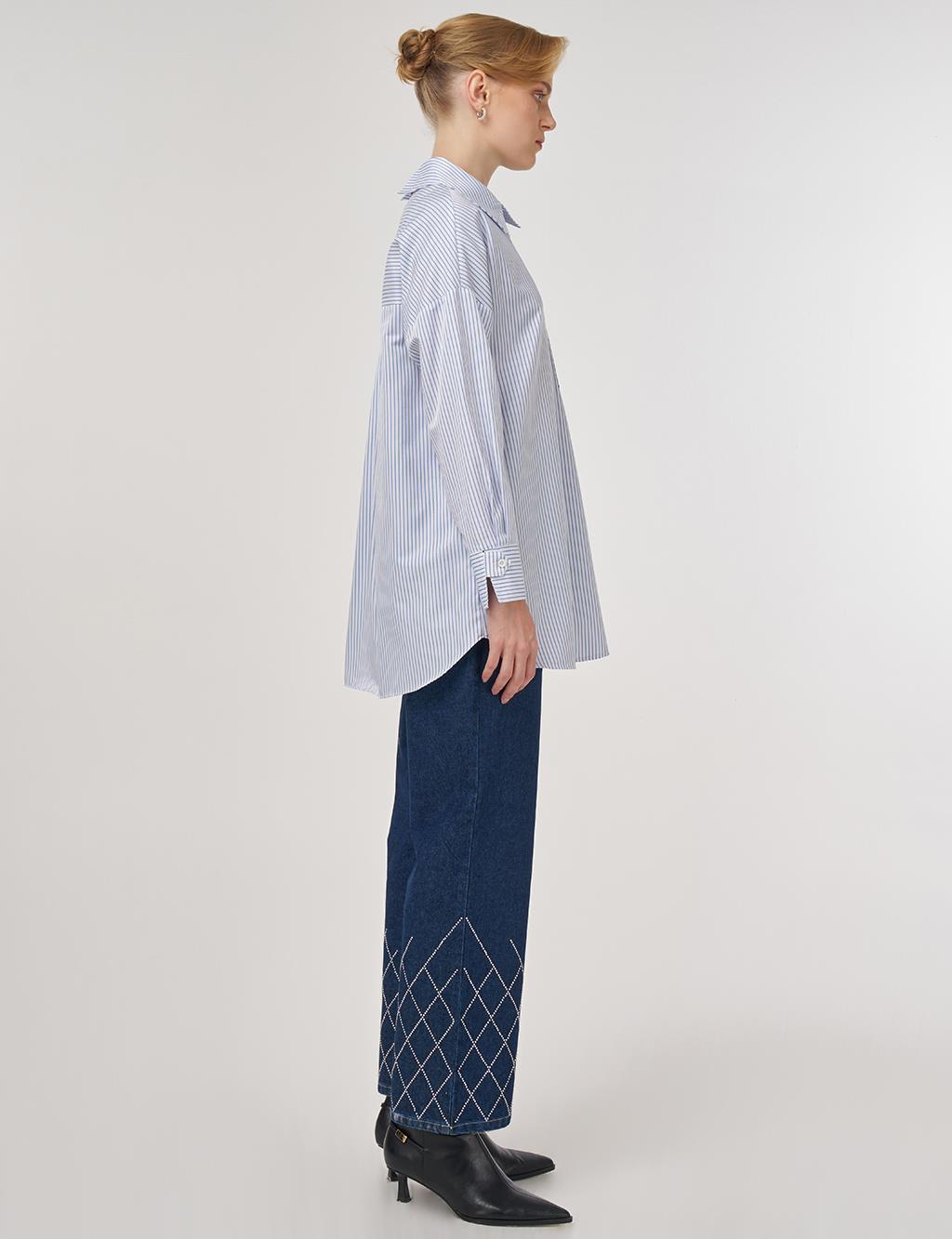 Pearl-Embellished Cotton Blouse Optical White