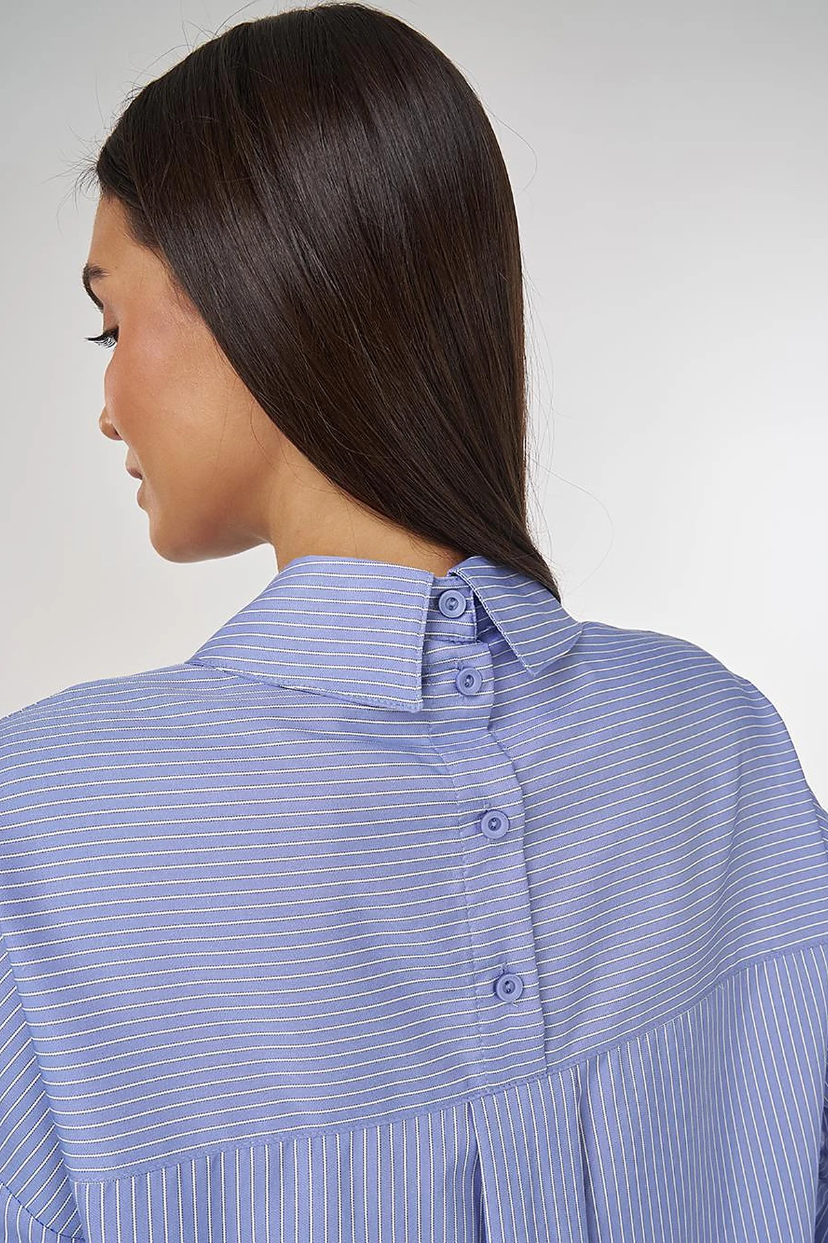 Pearl-Embellished Cotton Blouse Air Force Blue 
