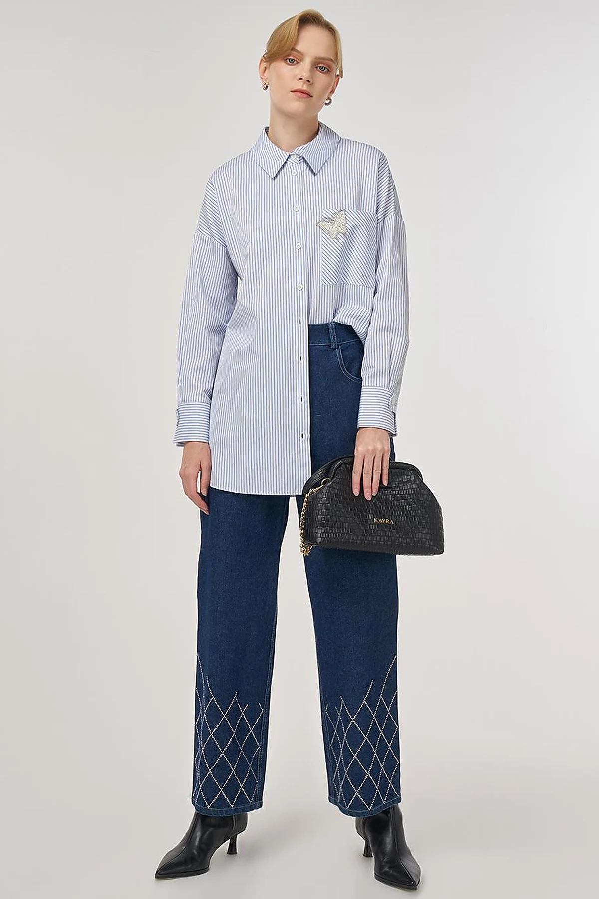 Pearl-Embellished Cotton Blouse Optical White