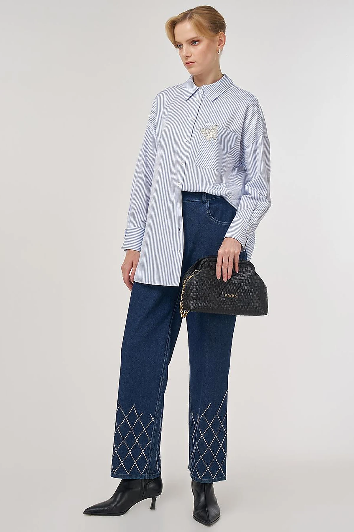 Pearl-Embellished Cotton Blouse Optical White