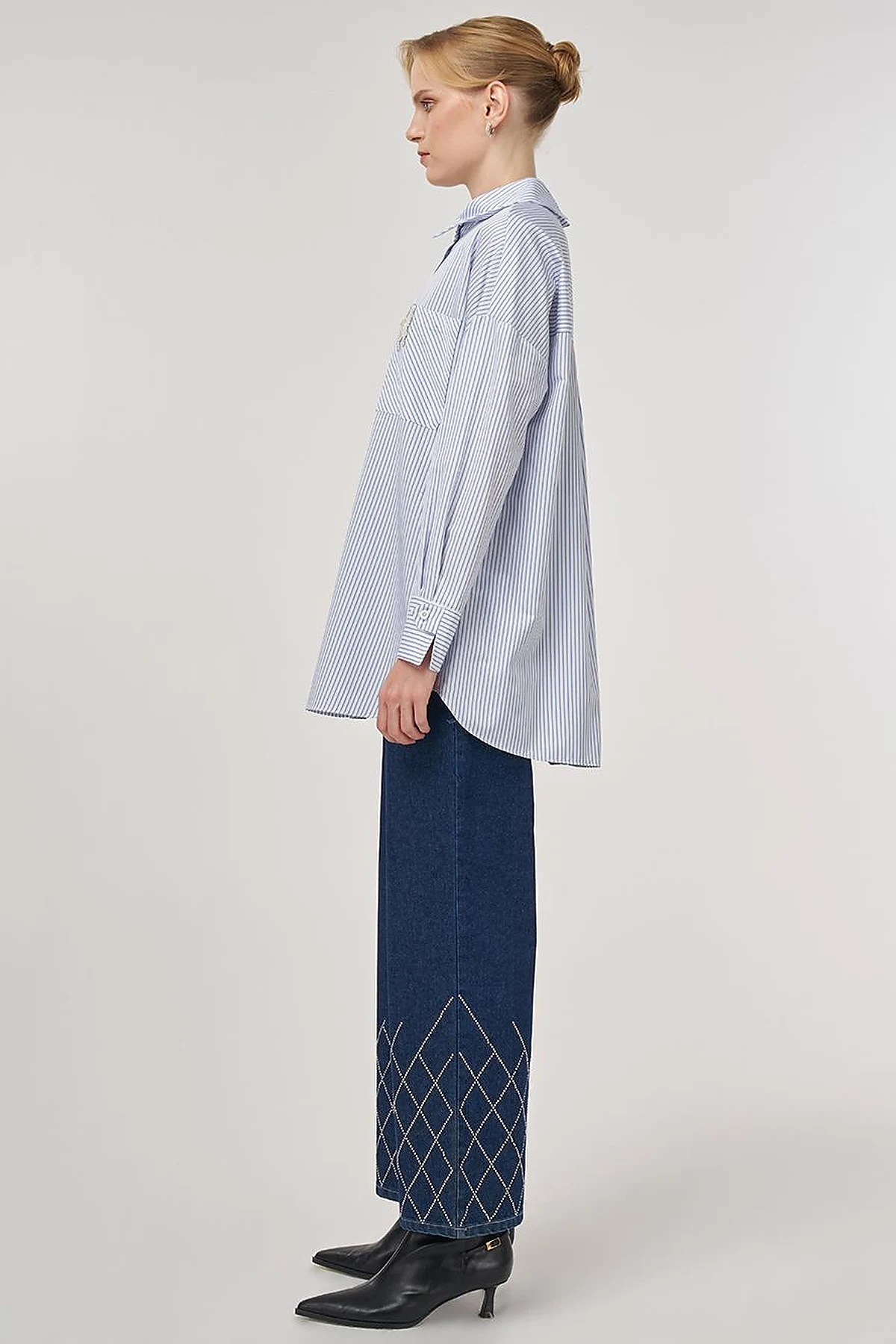 Pearl-Embellished Cotton Blouse Optical White