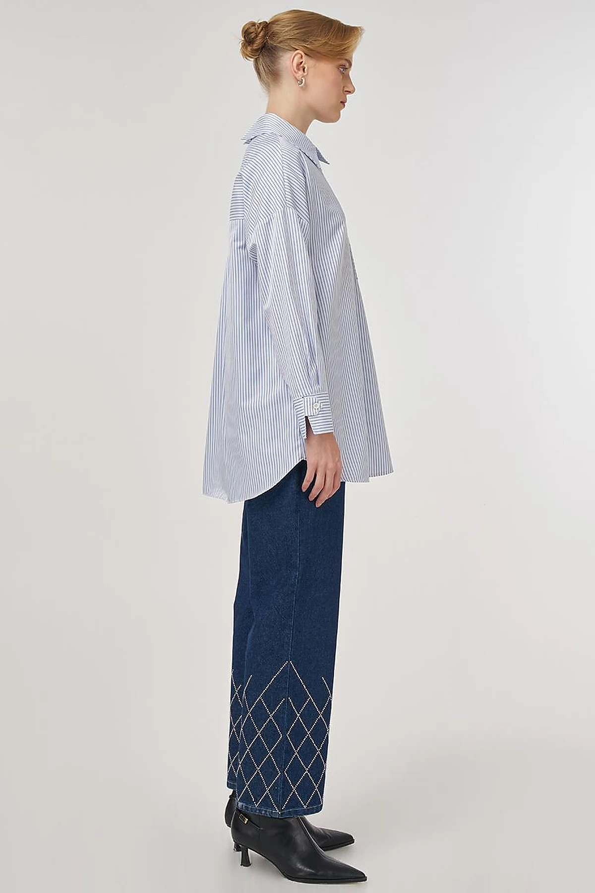 Pearl-Embellished Cotton Blouse Optical White