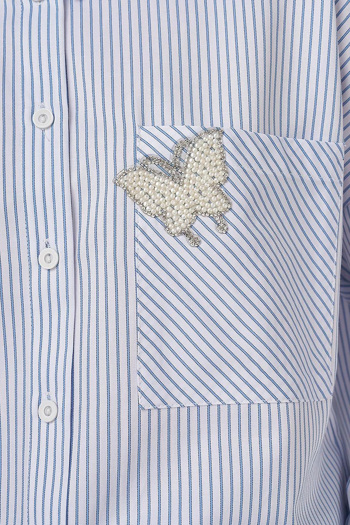 Pearl-Embellished Cotton Blouse Optical White
