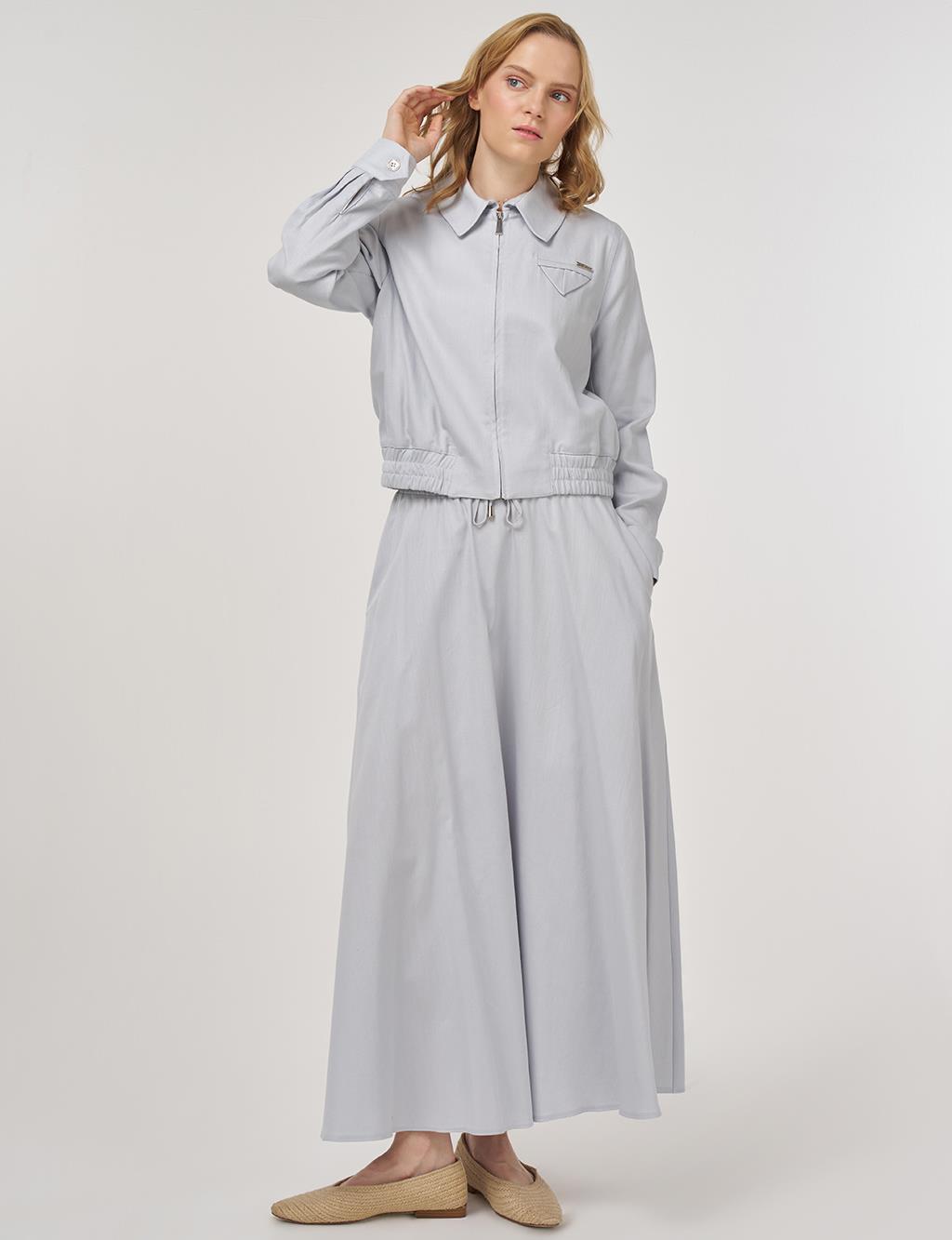 100% Cotton Skirt Set Blue