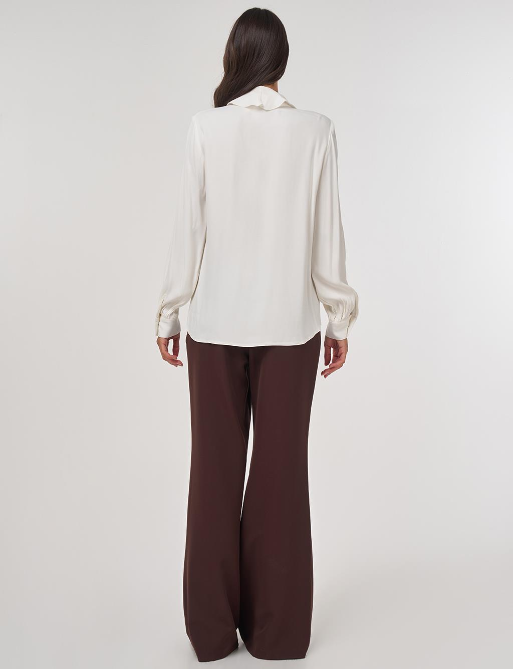Ruffled Elegant Blouse Ecru