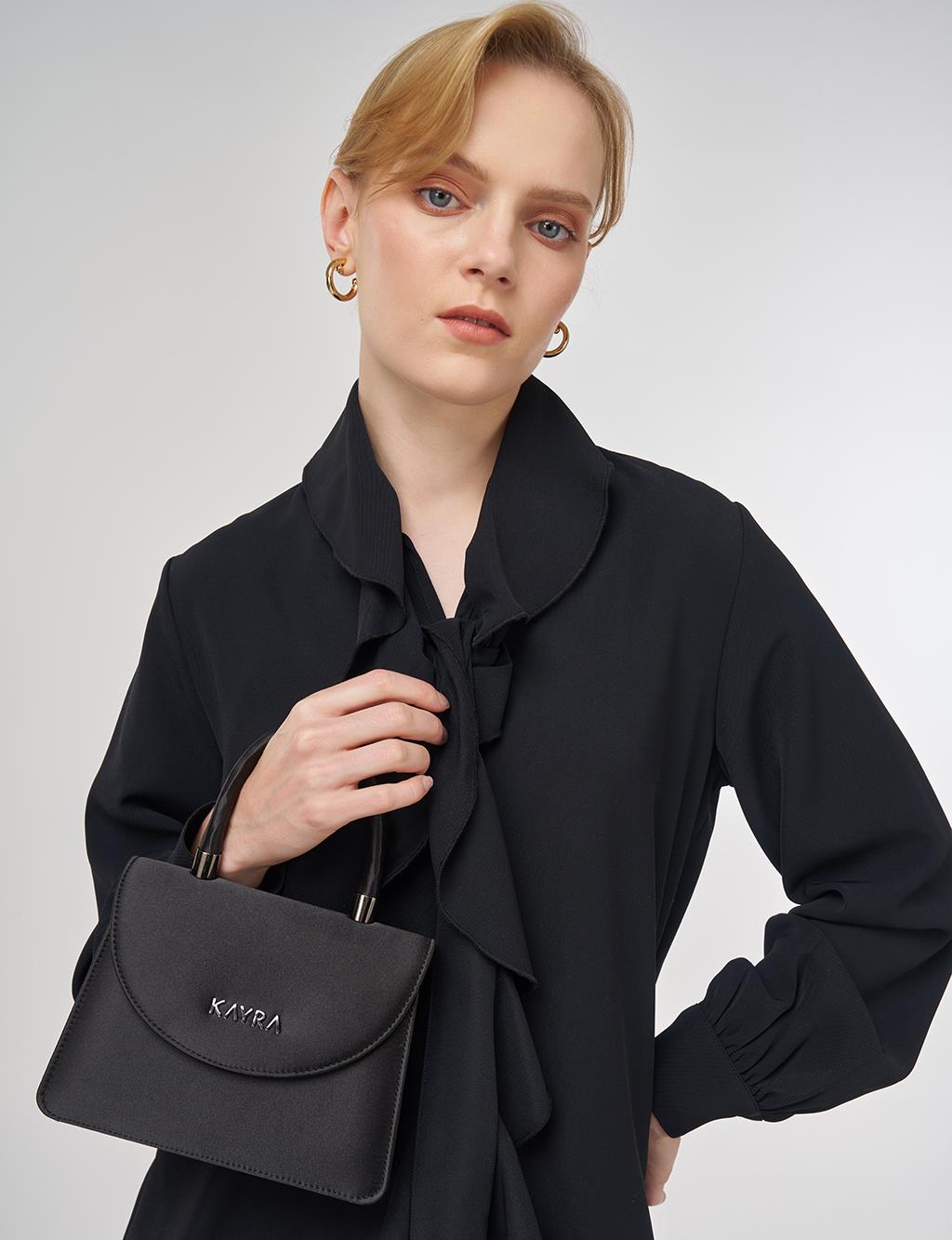 Ruffled Elegant Blouse Black