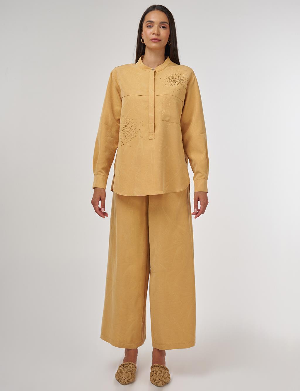 Hotfix-Printed Modal Two-Piece Set Saffron