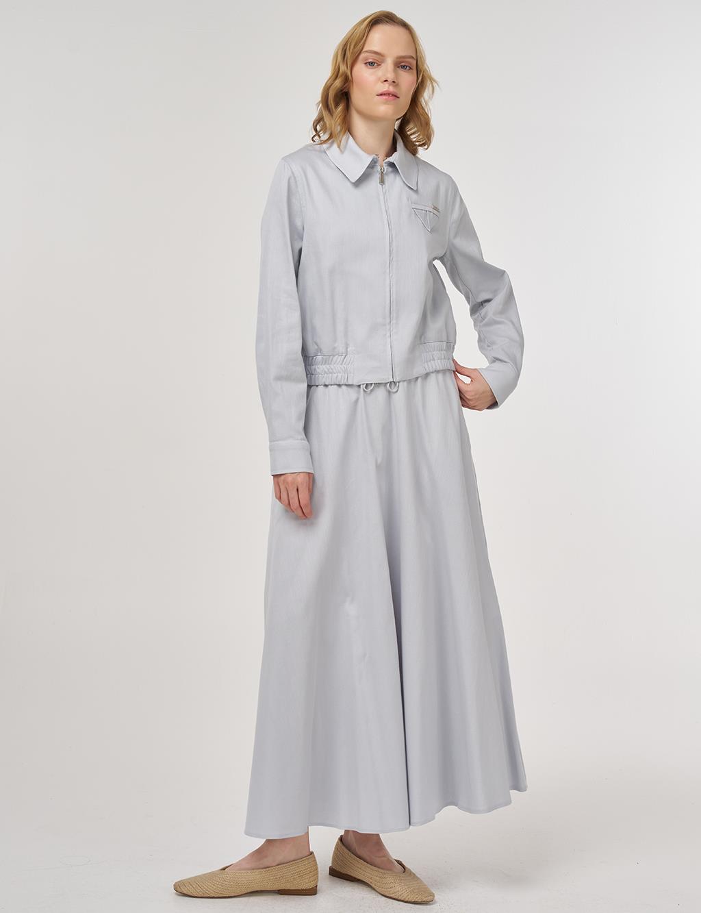 100% Cotton Skirt Set Blue