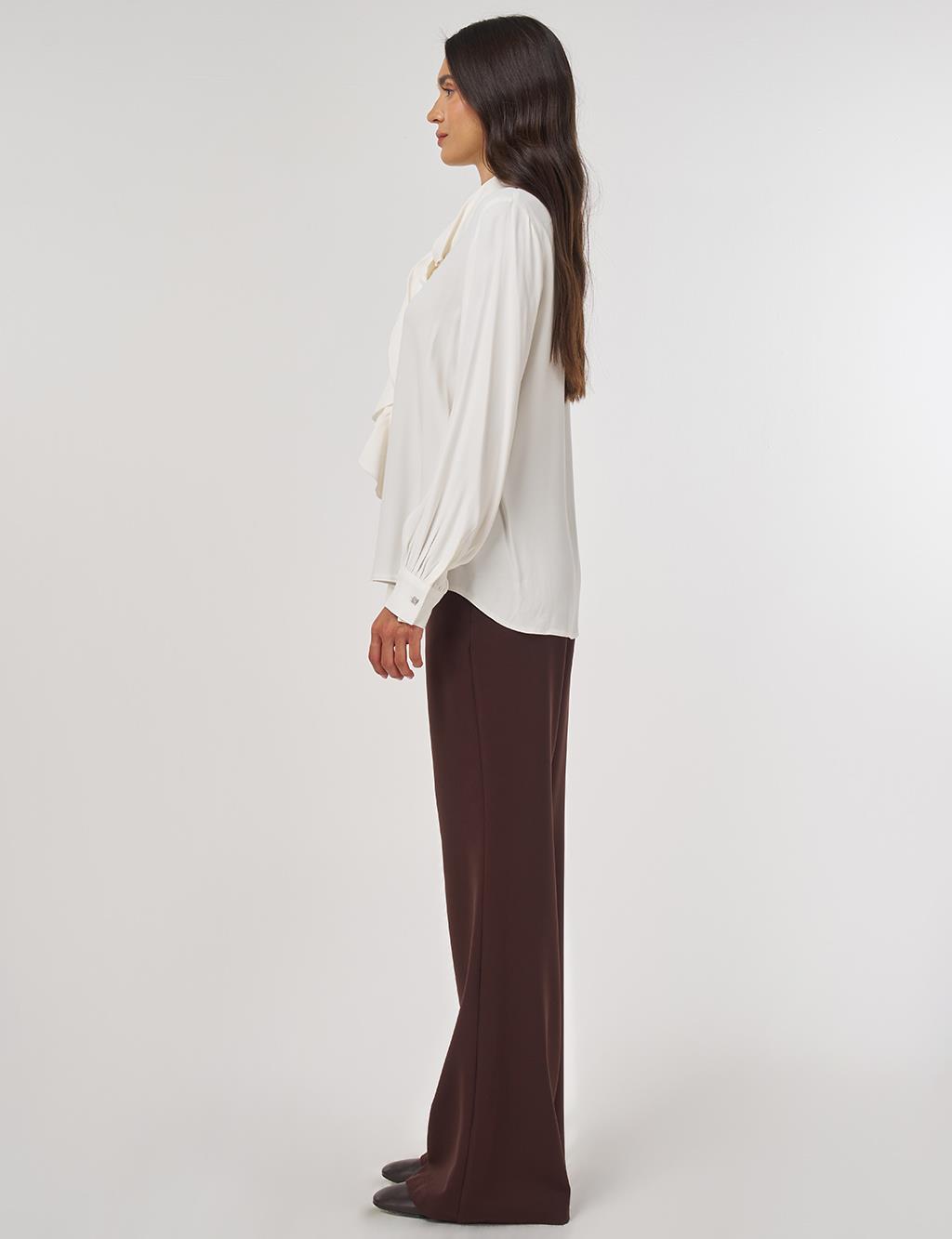 Ruffled Elegant Blouse Ecru