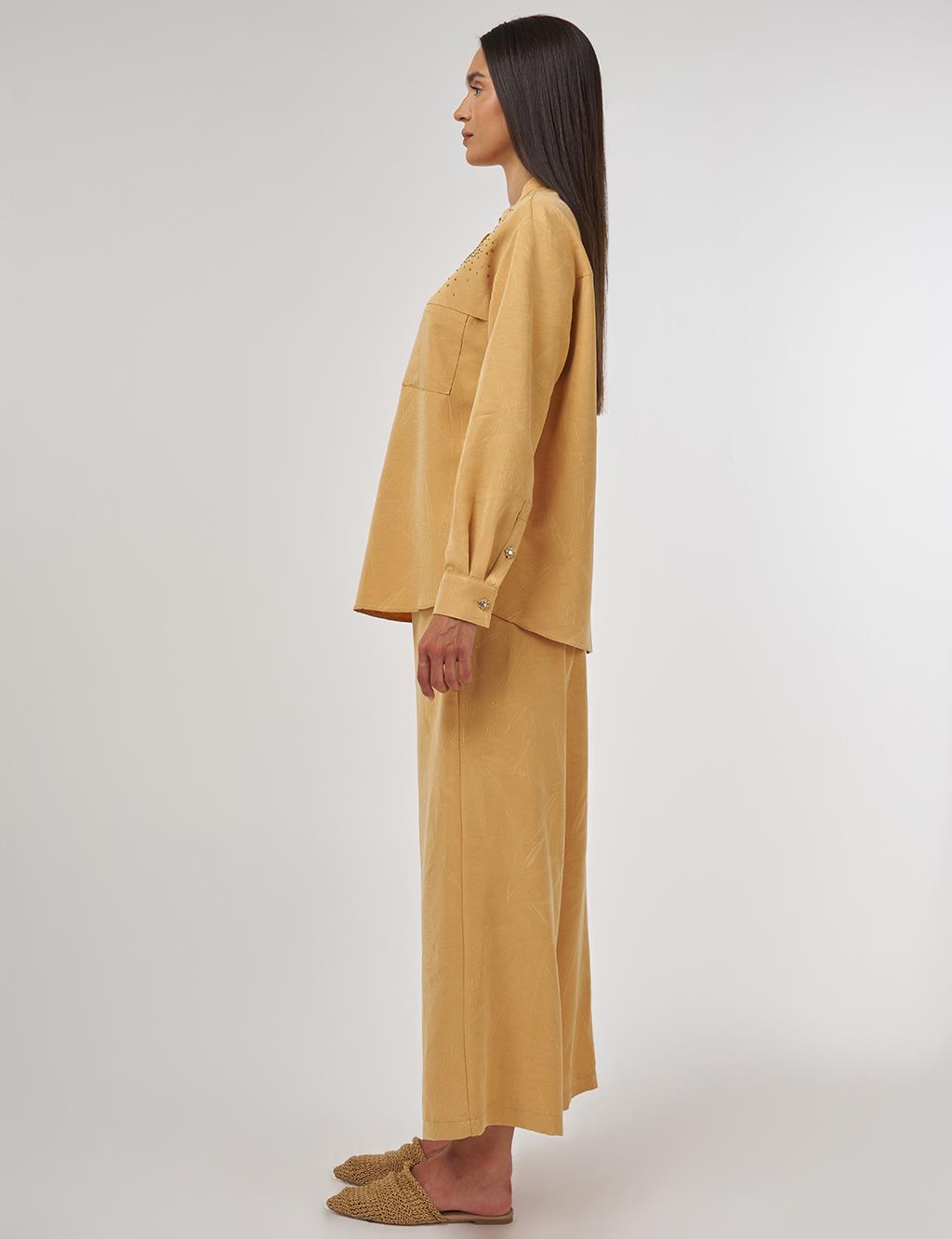 Hotfix-Printed Modal Two-Piece Set Saffron