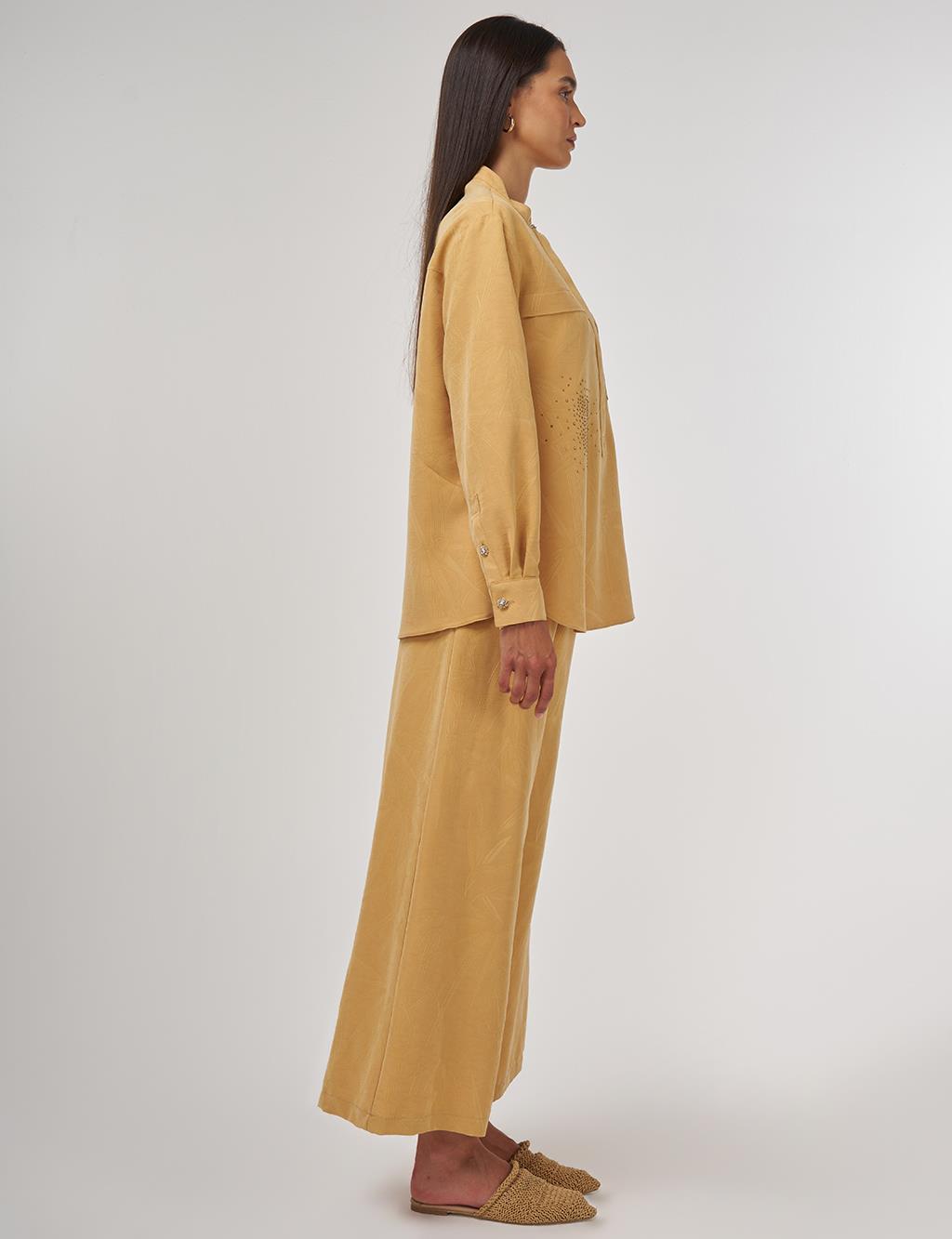 Hotfix-Printed Modal Two-Piece Set Saffron