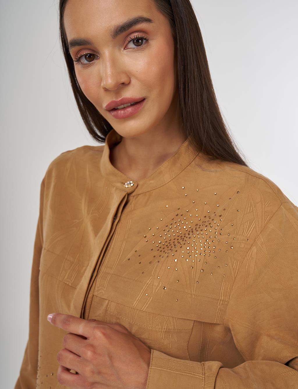 Hotfix-Printed Modal Two-Piece Set Tobacco