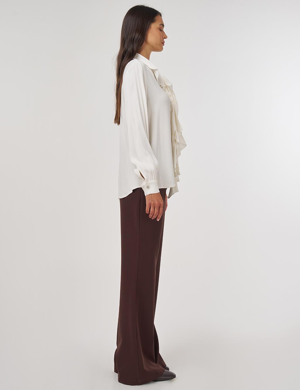 Ruffled Elegant Blouse Ecru