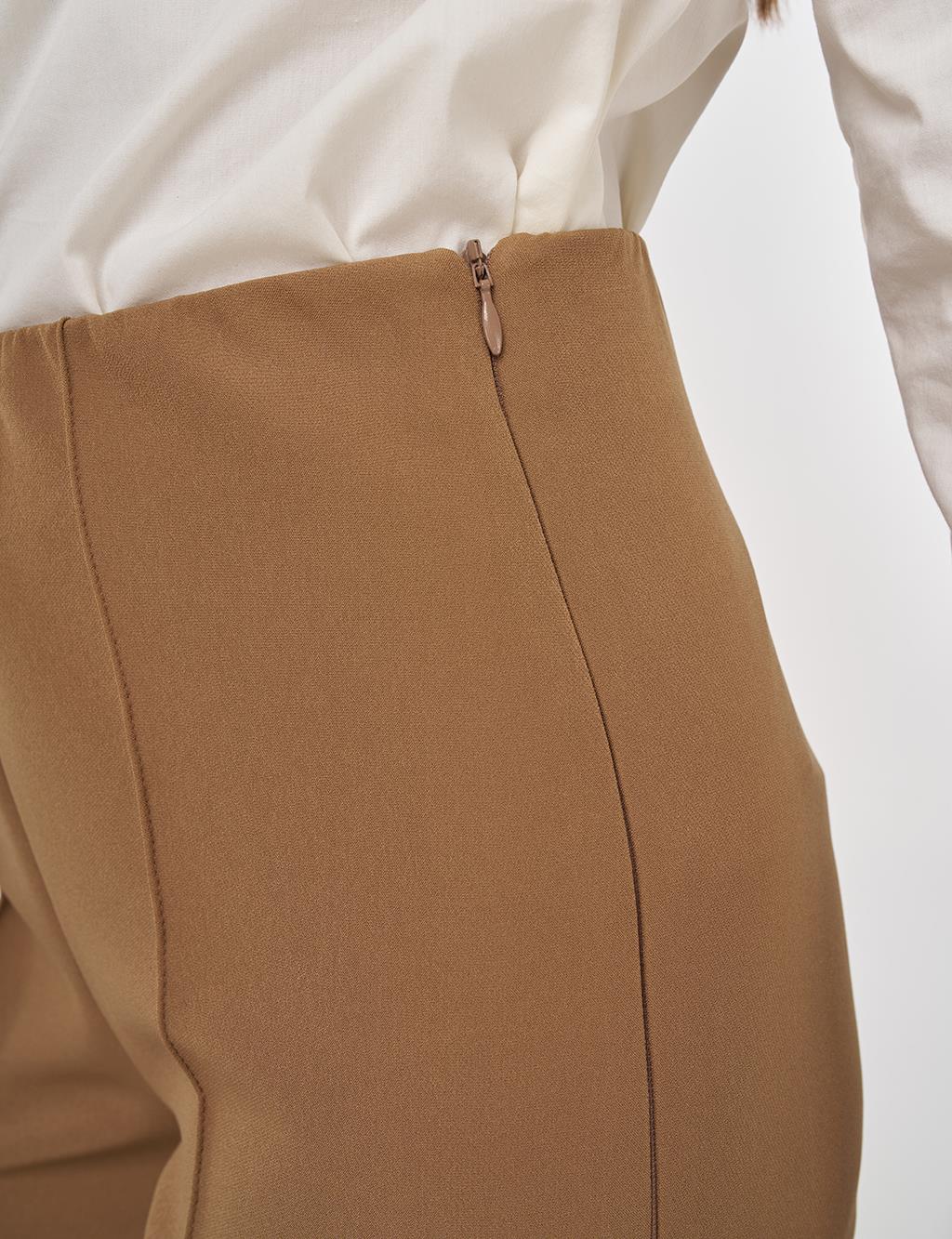 Flare Fit Fringed Hem Pants Dark Olive