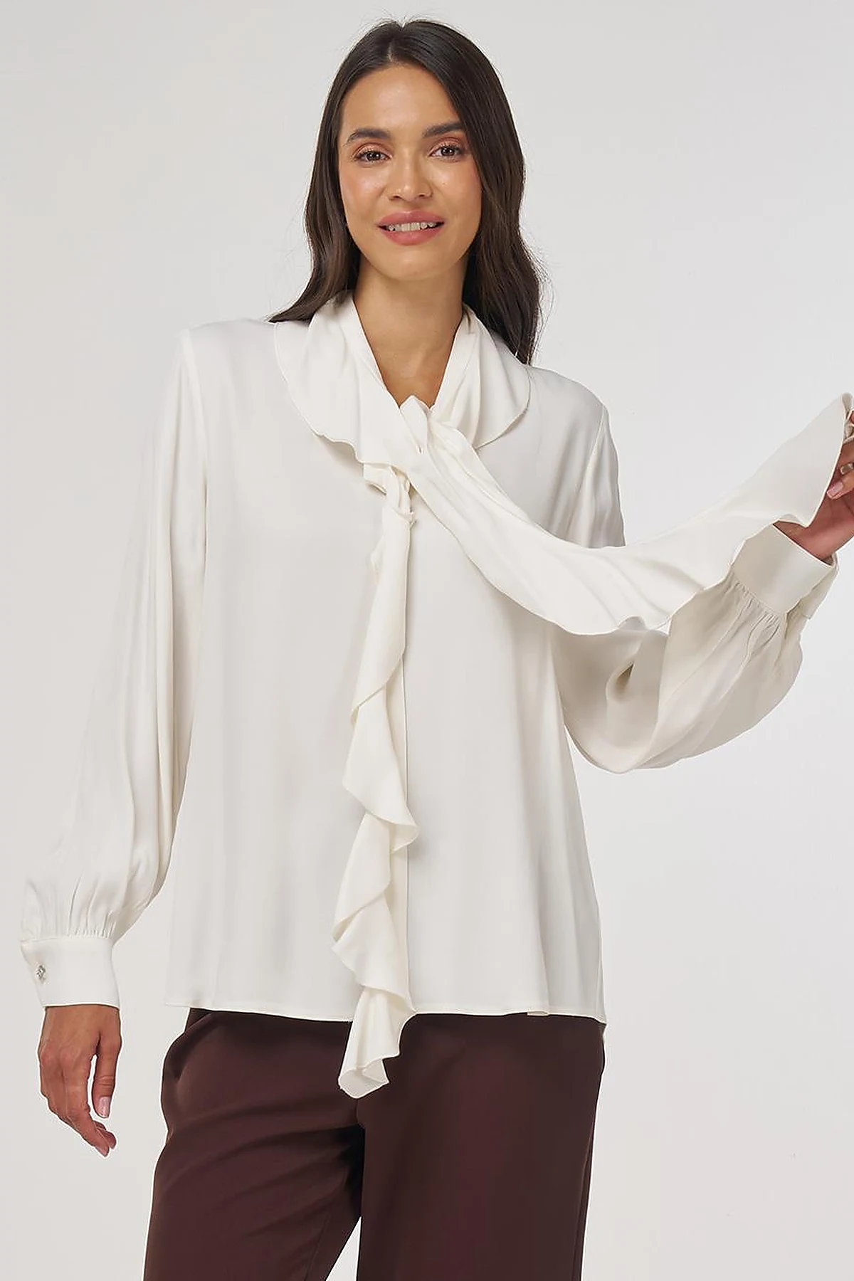 Ruffled Elegant Blouse Ecru
